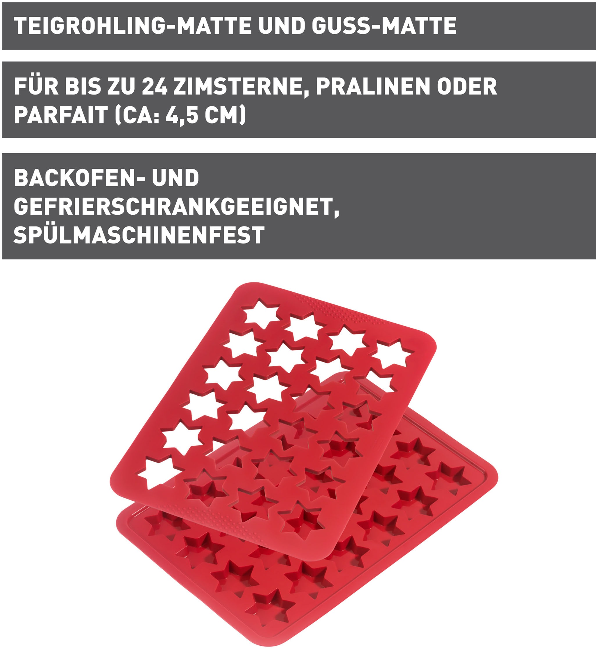 Kaiser Backformen Backform "Kaiser" 24 Sterne, Teigrohling-Matte und Guss-M günstig online kaufen