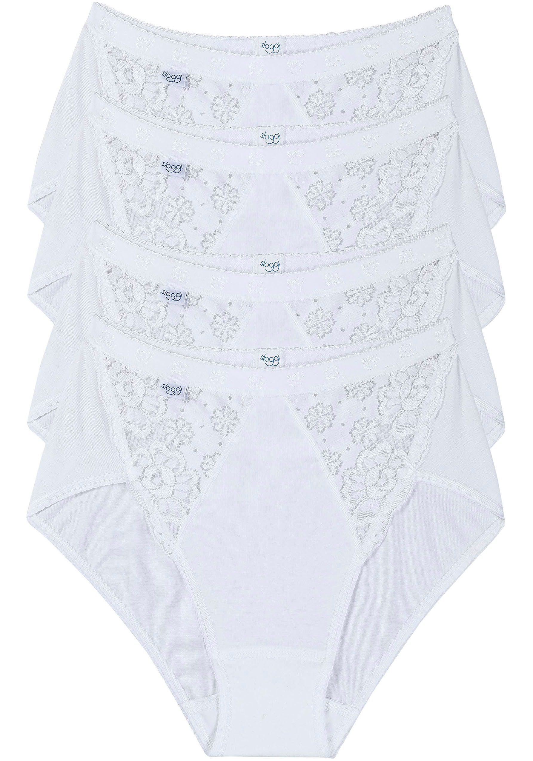 sloggi Midislip "Chic", (4er Pack), elastische Spitzeneinsätze, weiche Näht günstig online kaufen