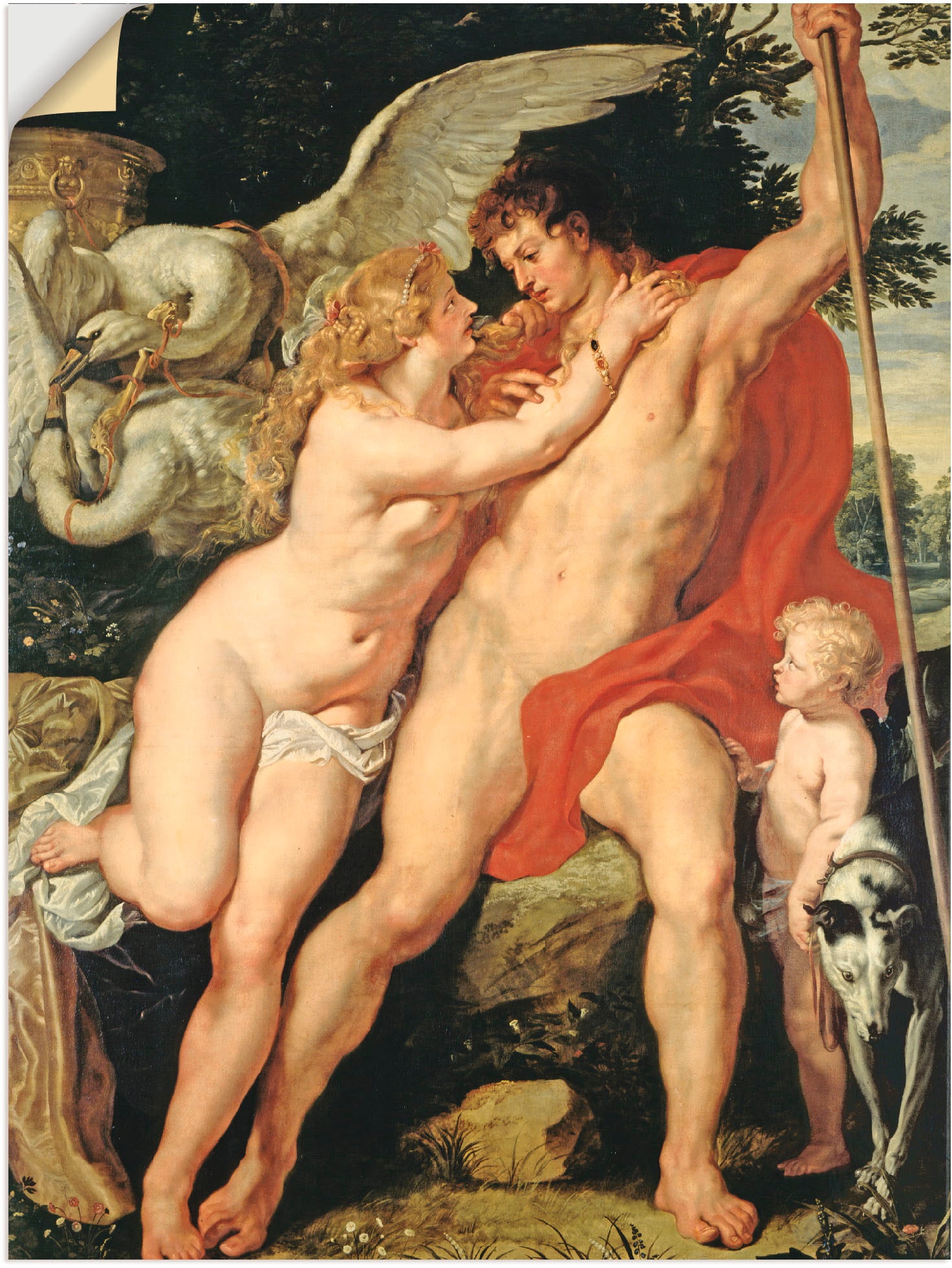 Wandbild »Venus und Adonis. Um 1610«, Paar, (1 St.), als Leinwandbild, Wandaufkleber...