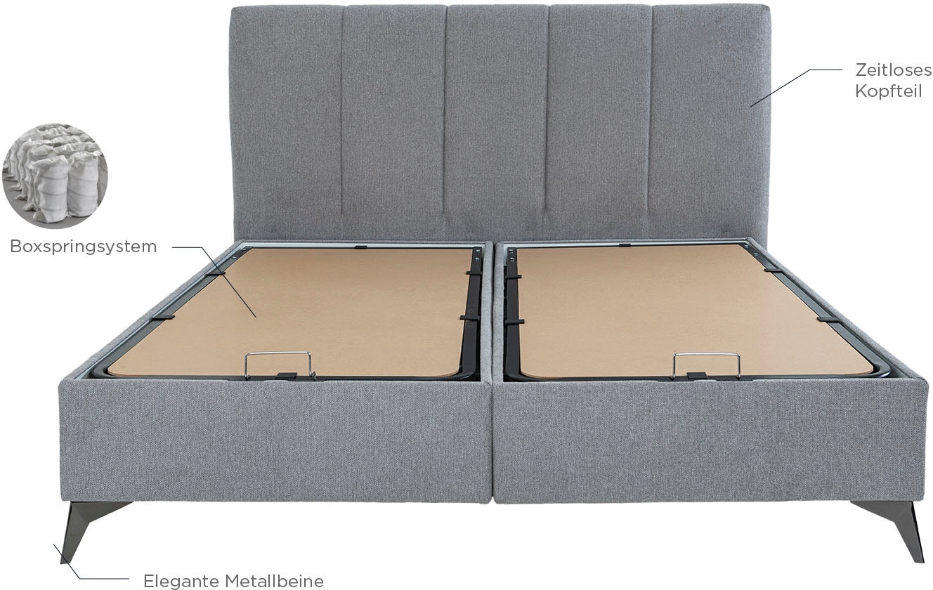 Home affaire Boxbett »Sorelle inkl. Bettkasten und Topper« erhältlich in den Breiten 160, 180 & 200 cm