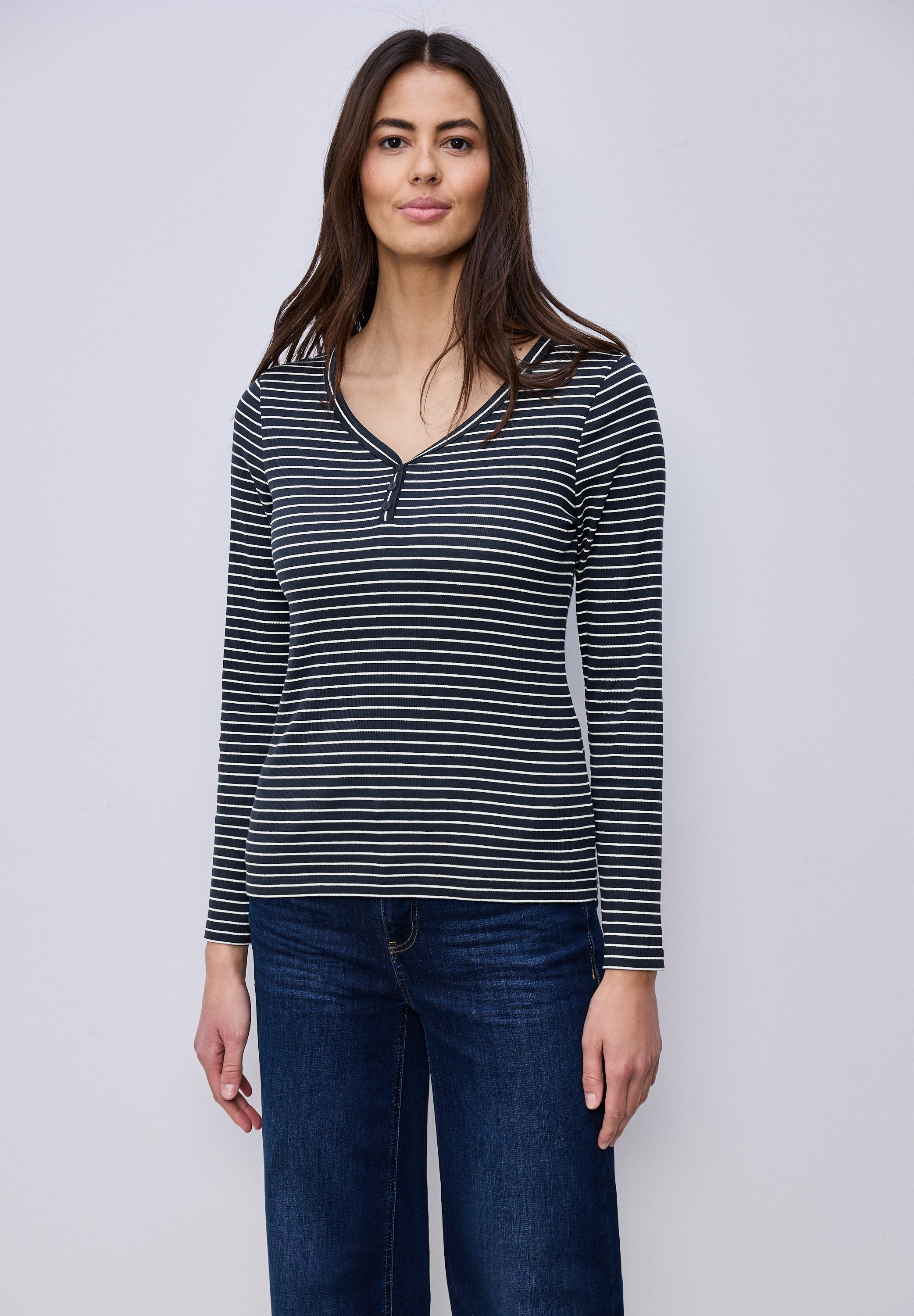 STREET ONE Langarmshirt im soften Baumwoll-Mix günstig online kaufen