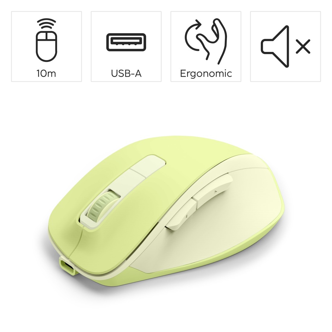 Hama Maus »Funkmaus WM-500 ergonomisch 6 Tasten« Funk Ergonomisch, leise Klicks, Akku, Assist-Taste, DPI-Schalter