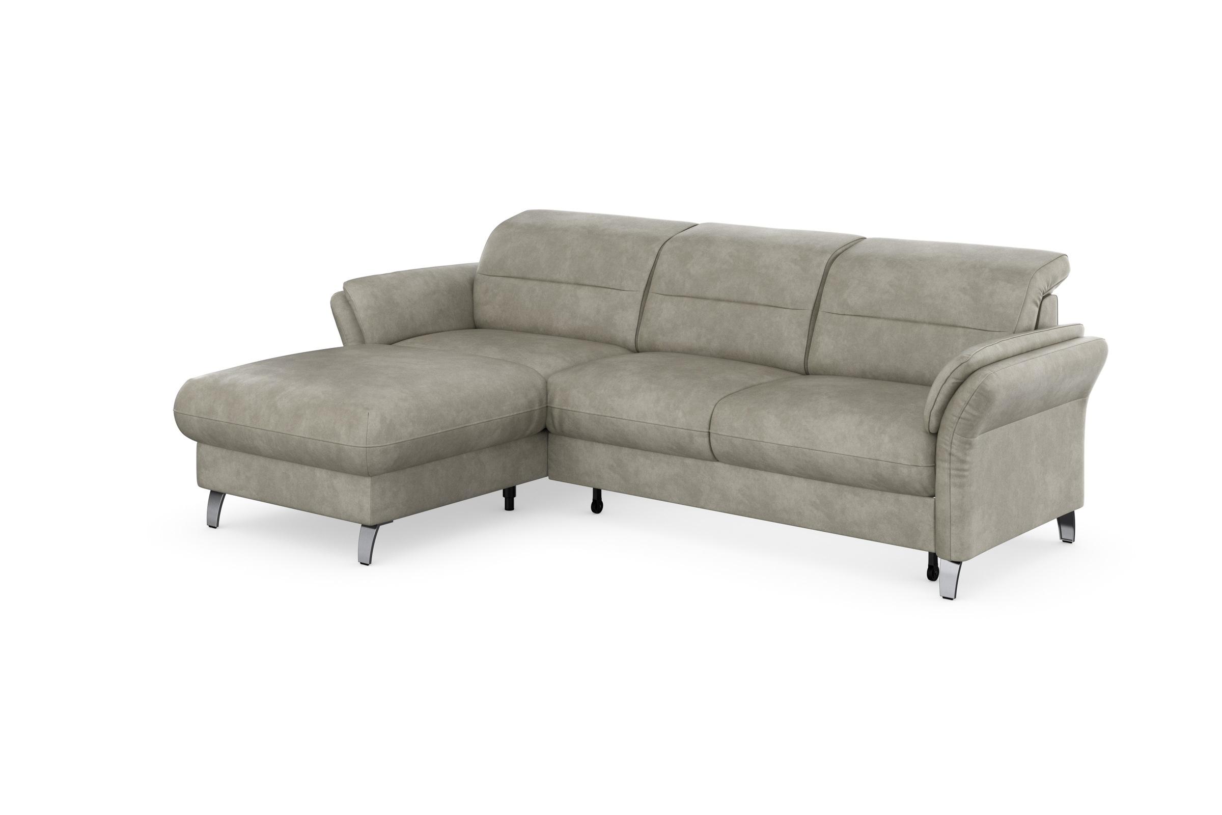sit&more Ecksofa »Grenoble L-Form mit Federkern«, wahlweise mit Bettfunktion, Bettkasten, Arm- und Kopfteilverstellung