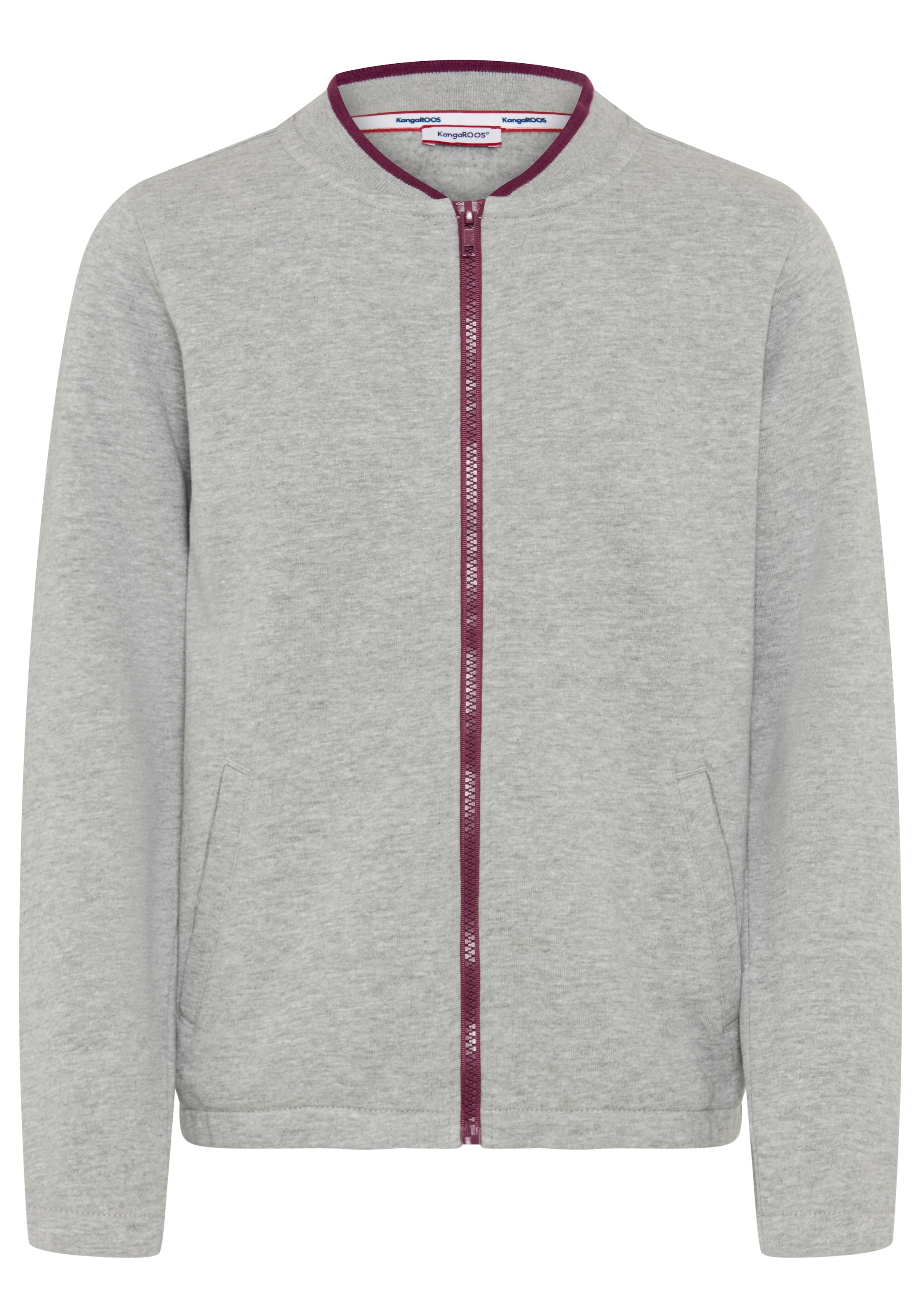 KangaROOS Sweatjacke »Modische Sweatjacke mit Bündchen« hüftlange Schnittform, mit Reißverschluss, Langarm