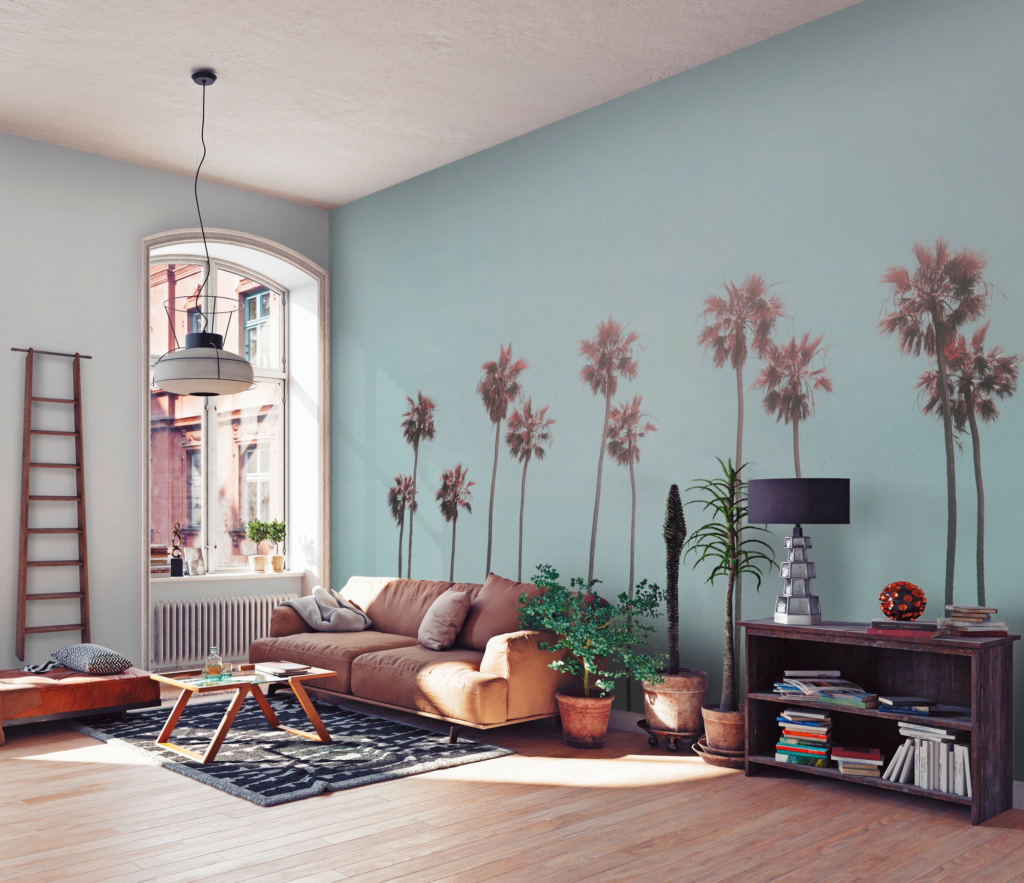 living walls Fototapete »ARTist Tropical Trees« Vlies, Wand, Schräge