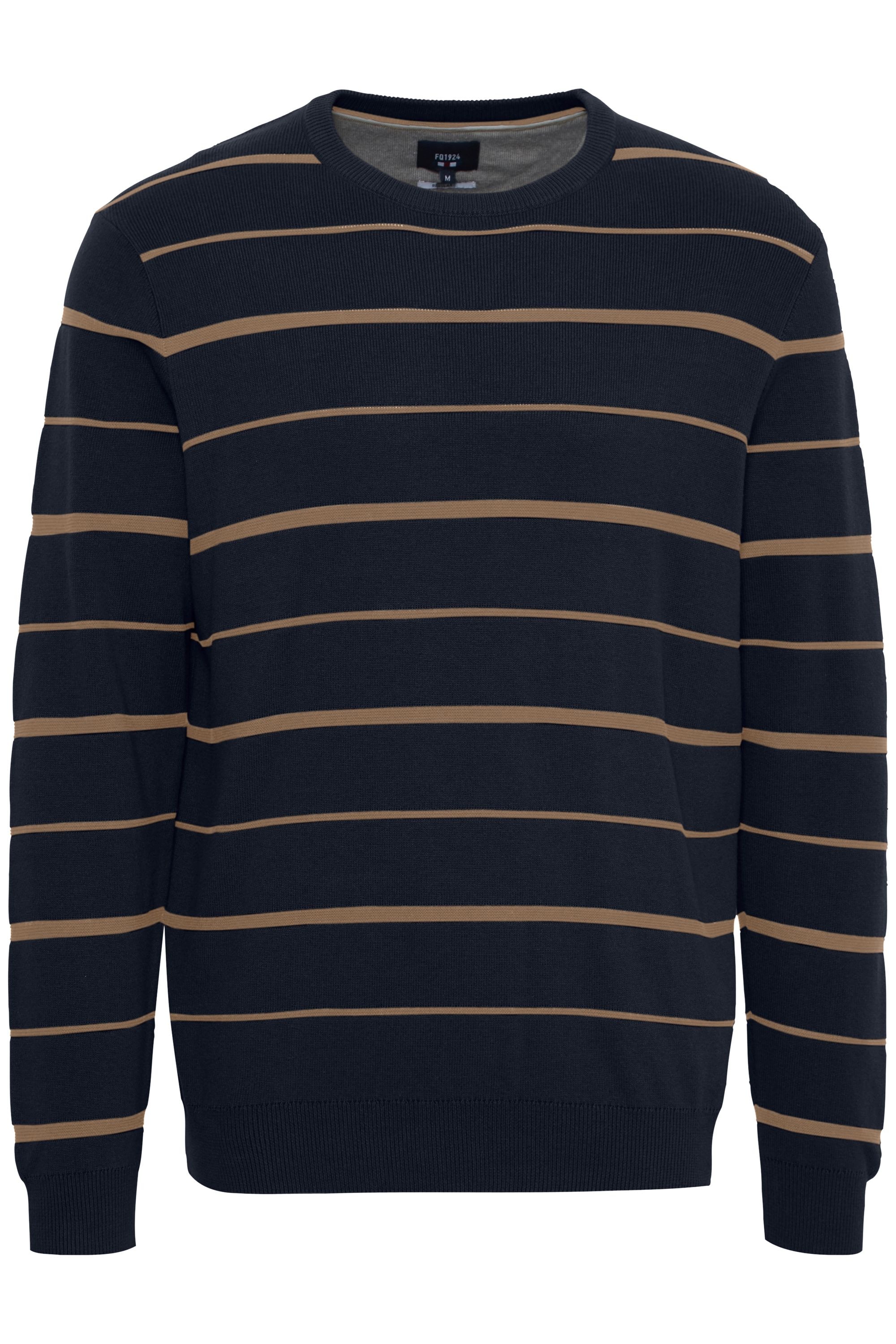 Strickpullover »Strickpullover FQKYLE reversed strip crewneck neck«