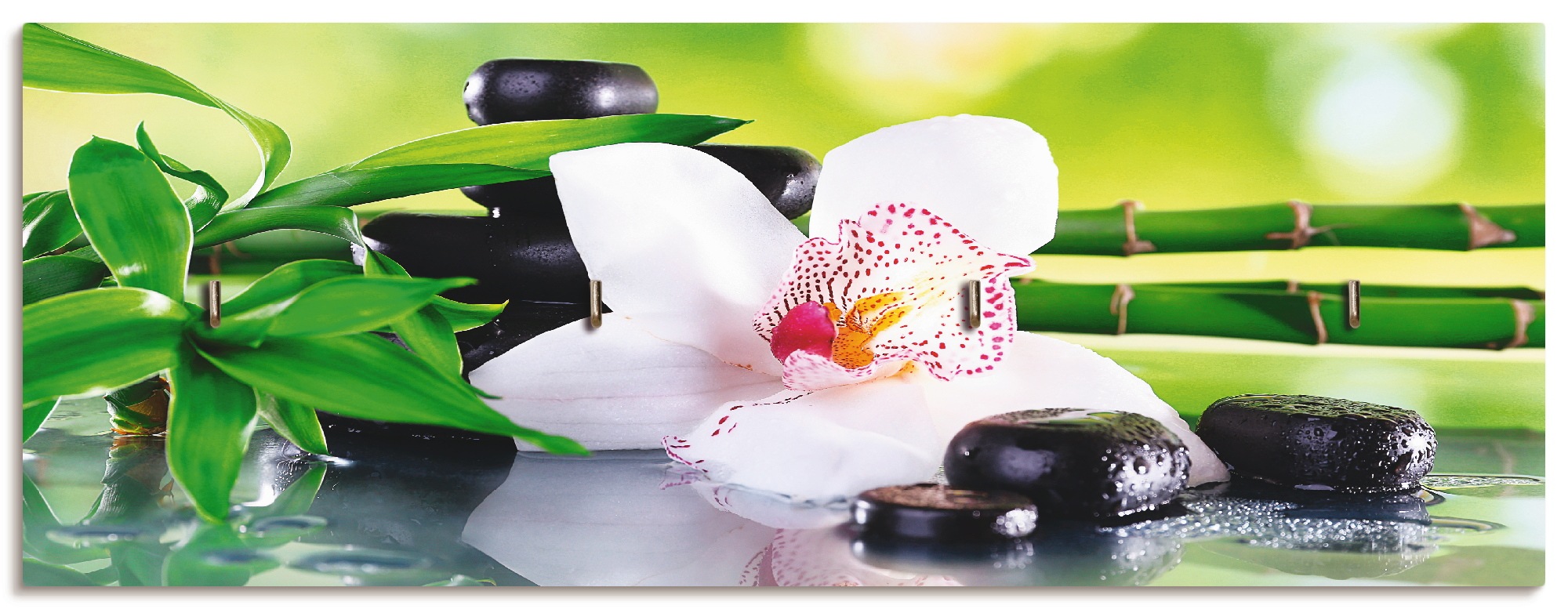 Artland Hakenleiste »Spa Steine Bambus Zweige Orchidee«, MDF