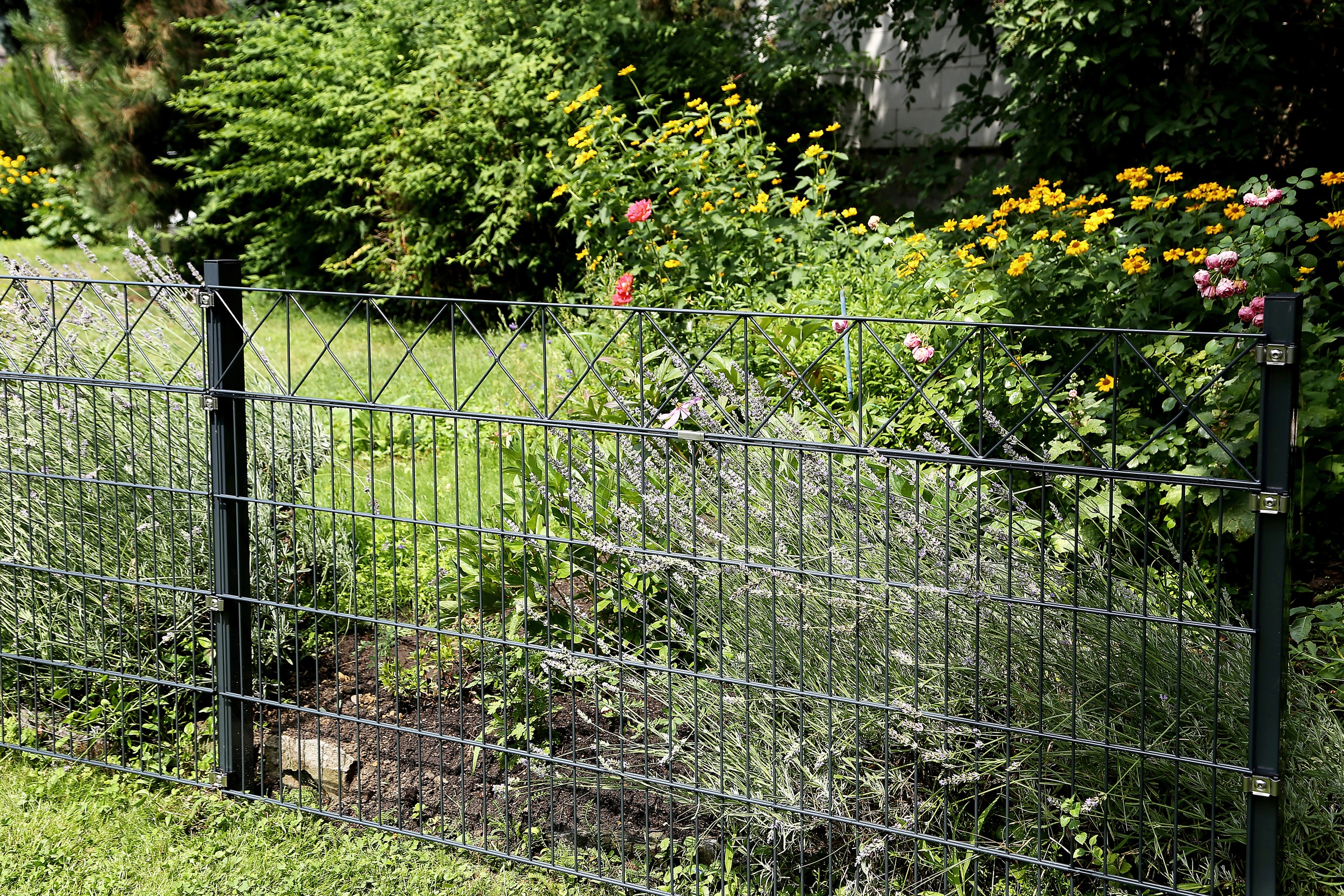 Thumbnail - Alberts Doppelstabmattenzaun "Nexus" anthrazit, Höhe: 100-160cm, Gesamtlänge: 10-20m, zum Einbetonieren