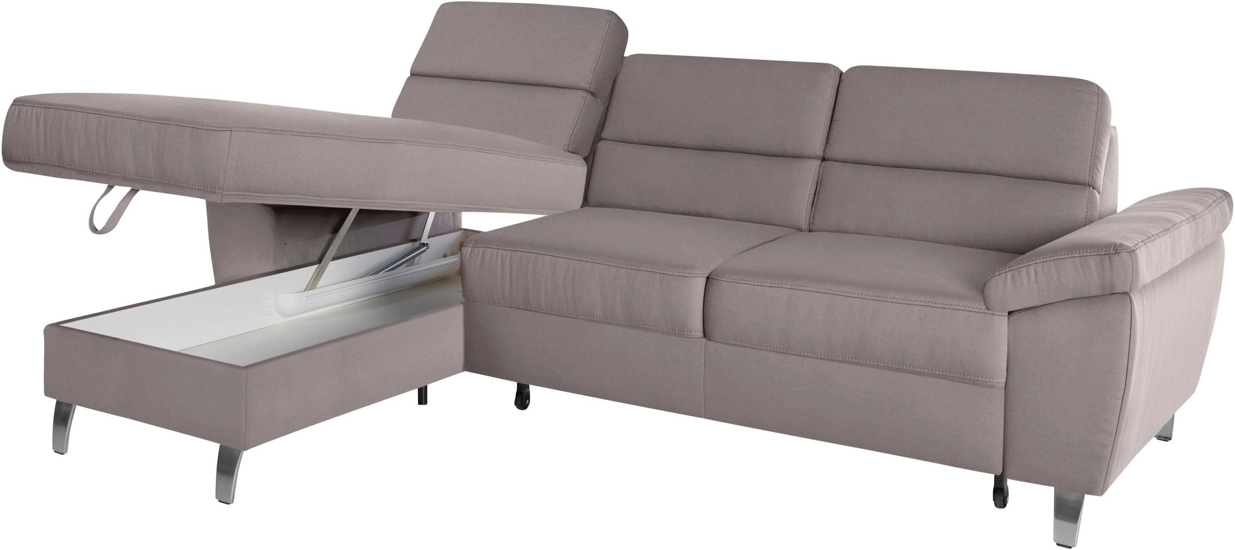 sit&more Ecksofa »Sorano L-Form«, wahlweise mit Bettfunktion und Bettkasten