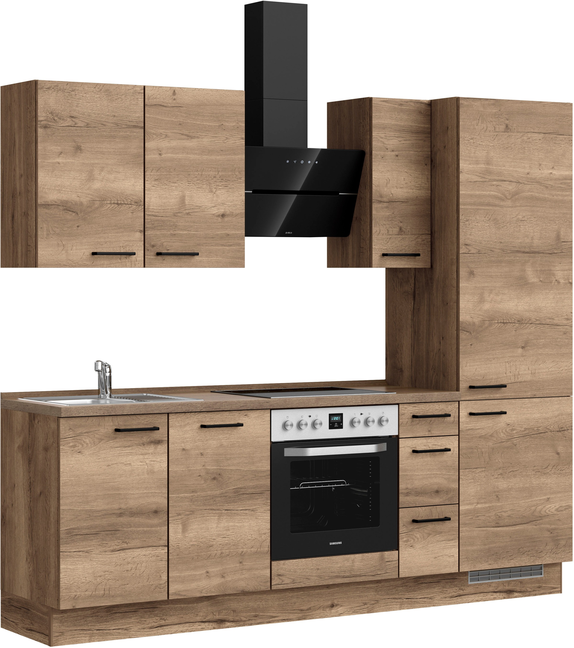 nobilia® Küchenzeile »"Structura II"« vormontiert, Ausrichtung wählbar, Breite 240 cm, wahlw. mit E-Geräten