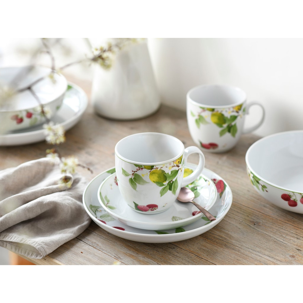 CreaTable Kombiservice »Geschirr-Set Royal Orchard«, (Set, 10 tlg., Kaffeeservice und Tafelservice im Set, für 2 Personen)