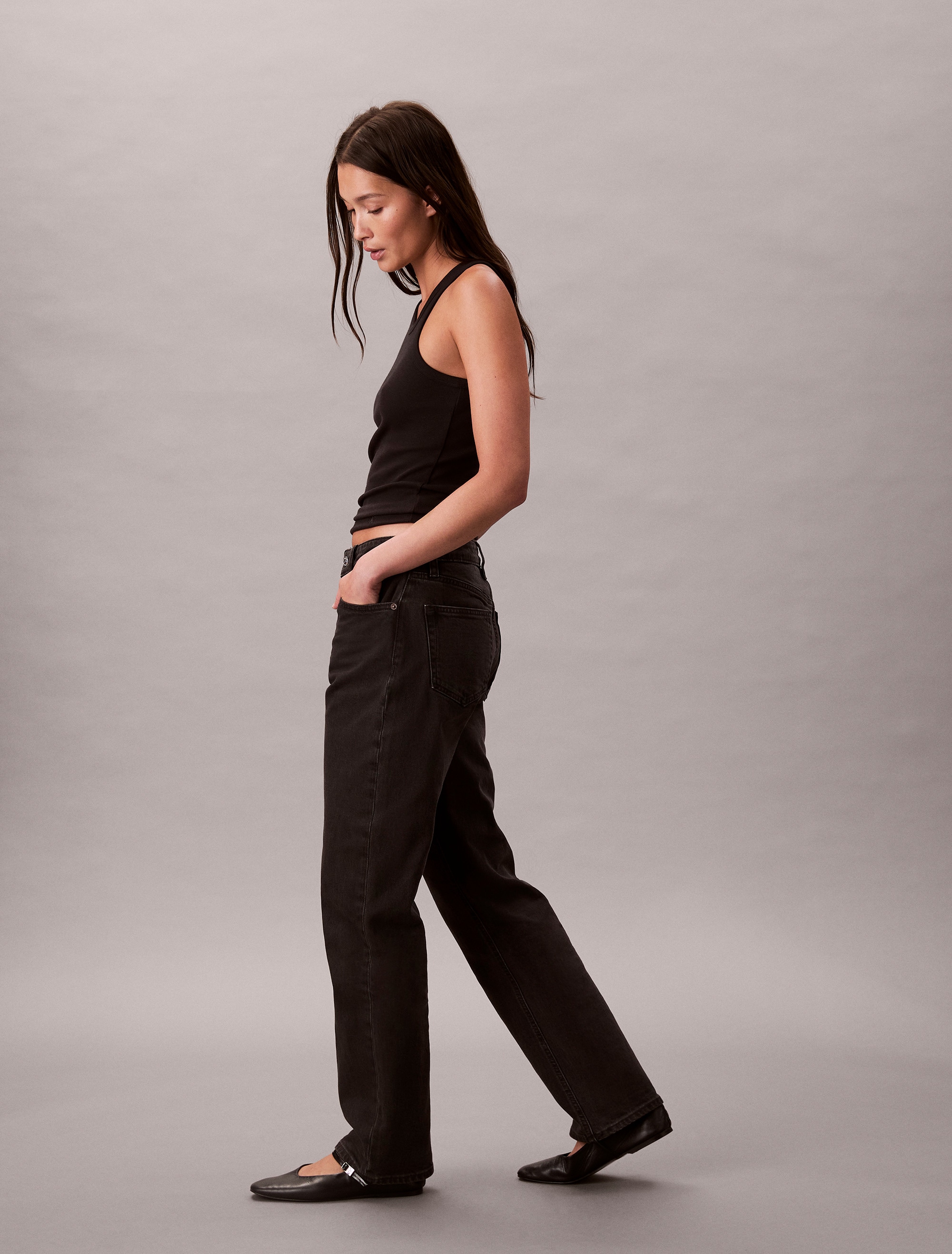 Calvin Klein Jeans Straight-Jeans »HGH RS STRGHT CK ESS«, Mit Gürtelschlaufen