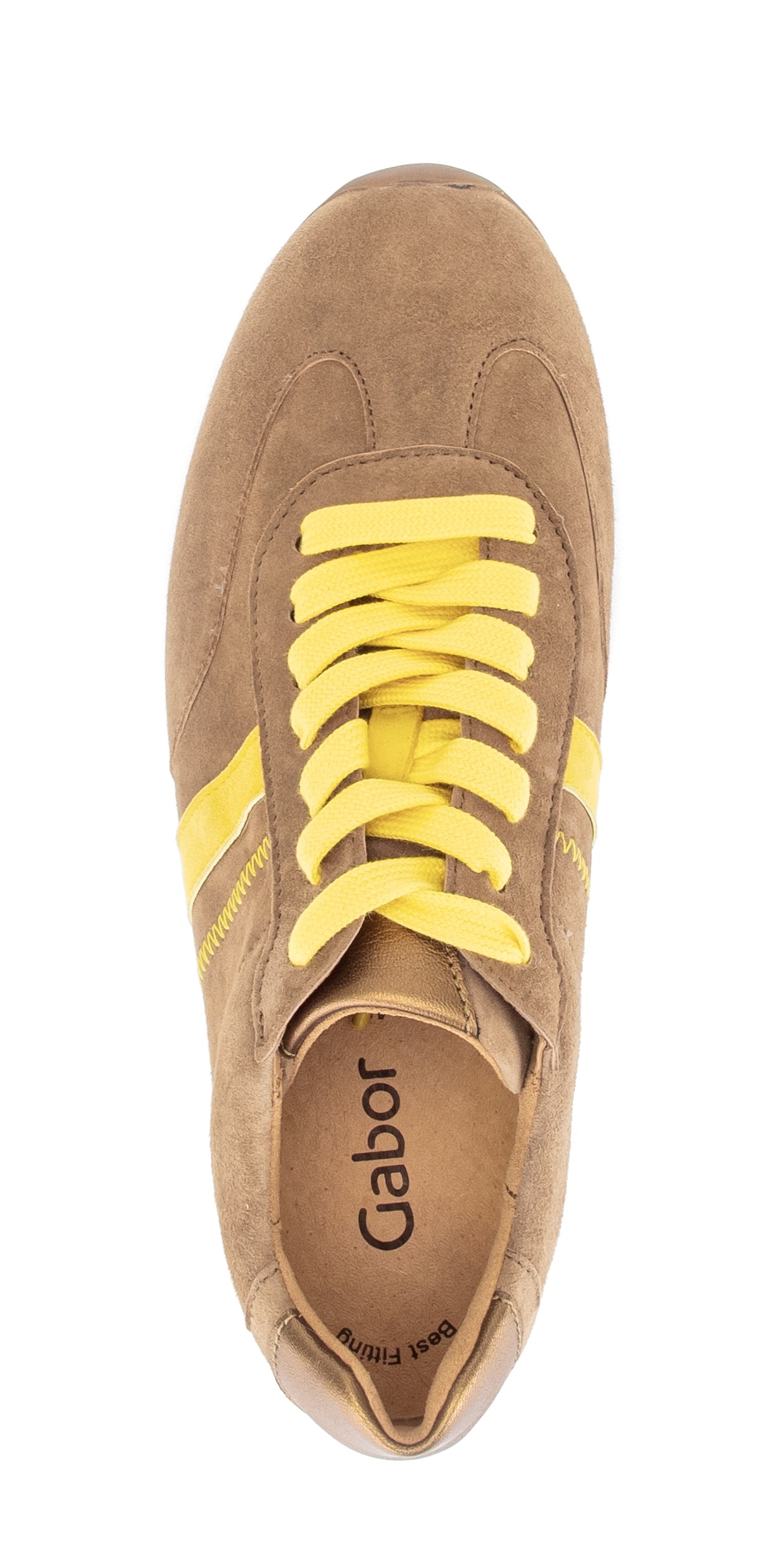 Sneaker GABOR, Damen, Gr. 40, braun kombiniert, Ziegenveloursleder, Schuhe Sneaker, Freizeitschuh, Halbschuh, Schnürer, Kontrastbesatz 6