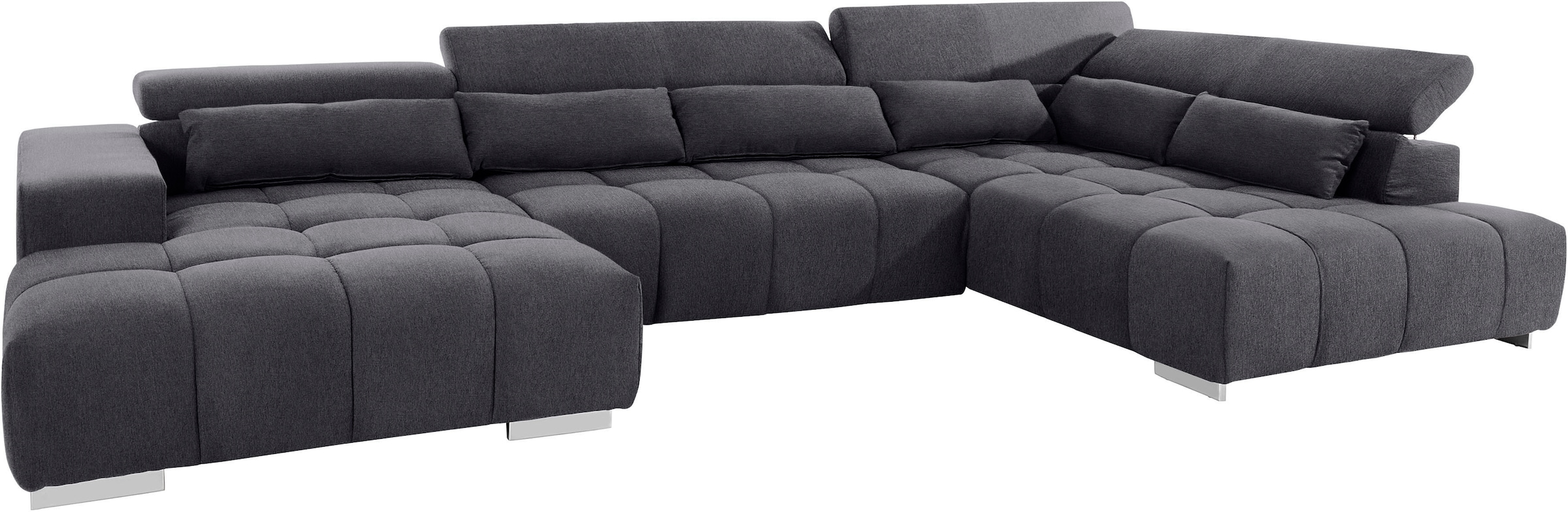 COTTA Wohnlandschaft »Orion U-Form«, mit Kopfteilverstellung & 6 Nierenkissen