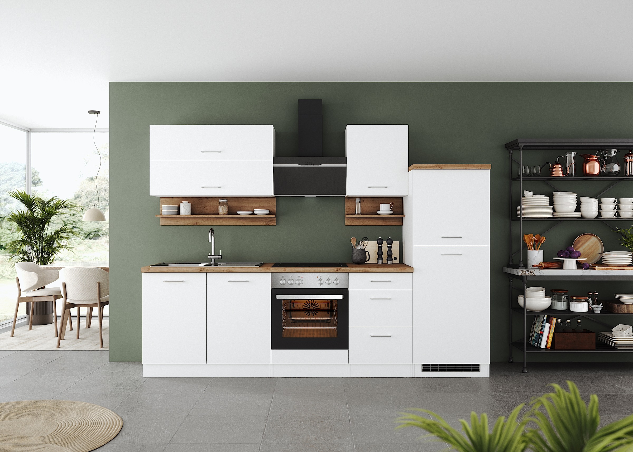 KOCHSTATION Küchenzeile "KS-Milan" 270 cm breit, robuste Metallauszüge, vie günstig online kaufen