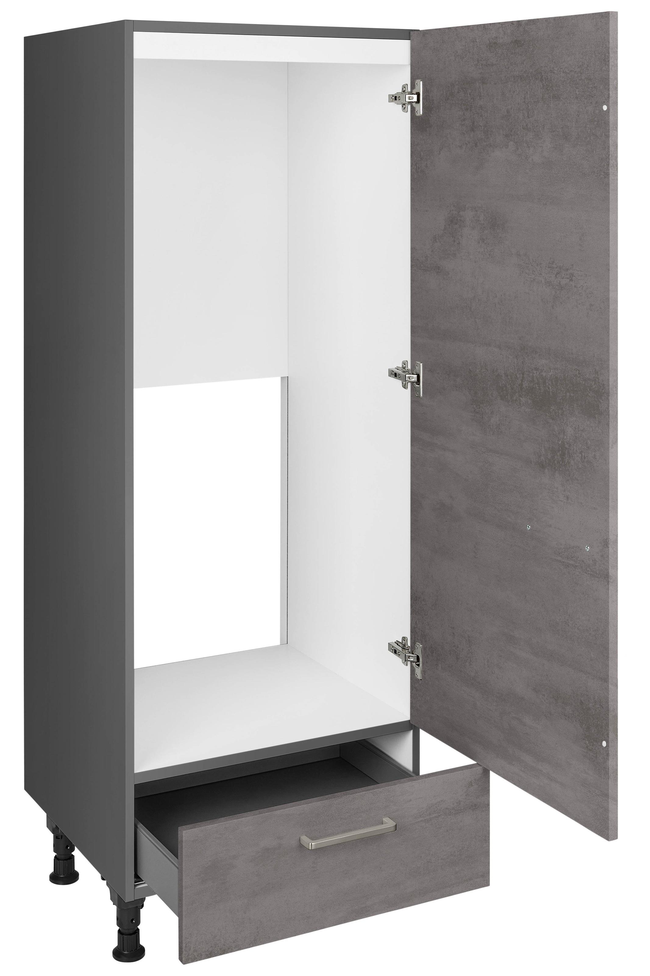 nobilia® Kühlumbauschrank »"Riva", Ausrichtung wählbar, mit Schubkasten,« vormontiert, Breite/Höhe: 60/167,8 cm