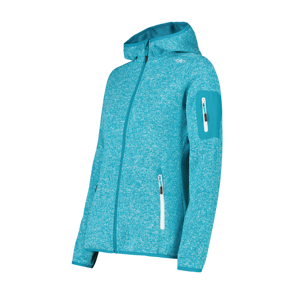 CMP Strickfleecejacke »KNITTED MELANGE HOODY WOMAN HOODY«, (1 St.), mit Kapuze, Wärmend und atmungsaktiv