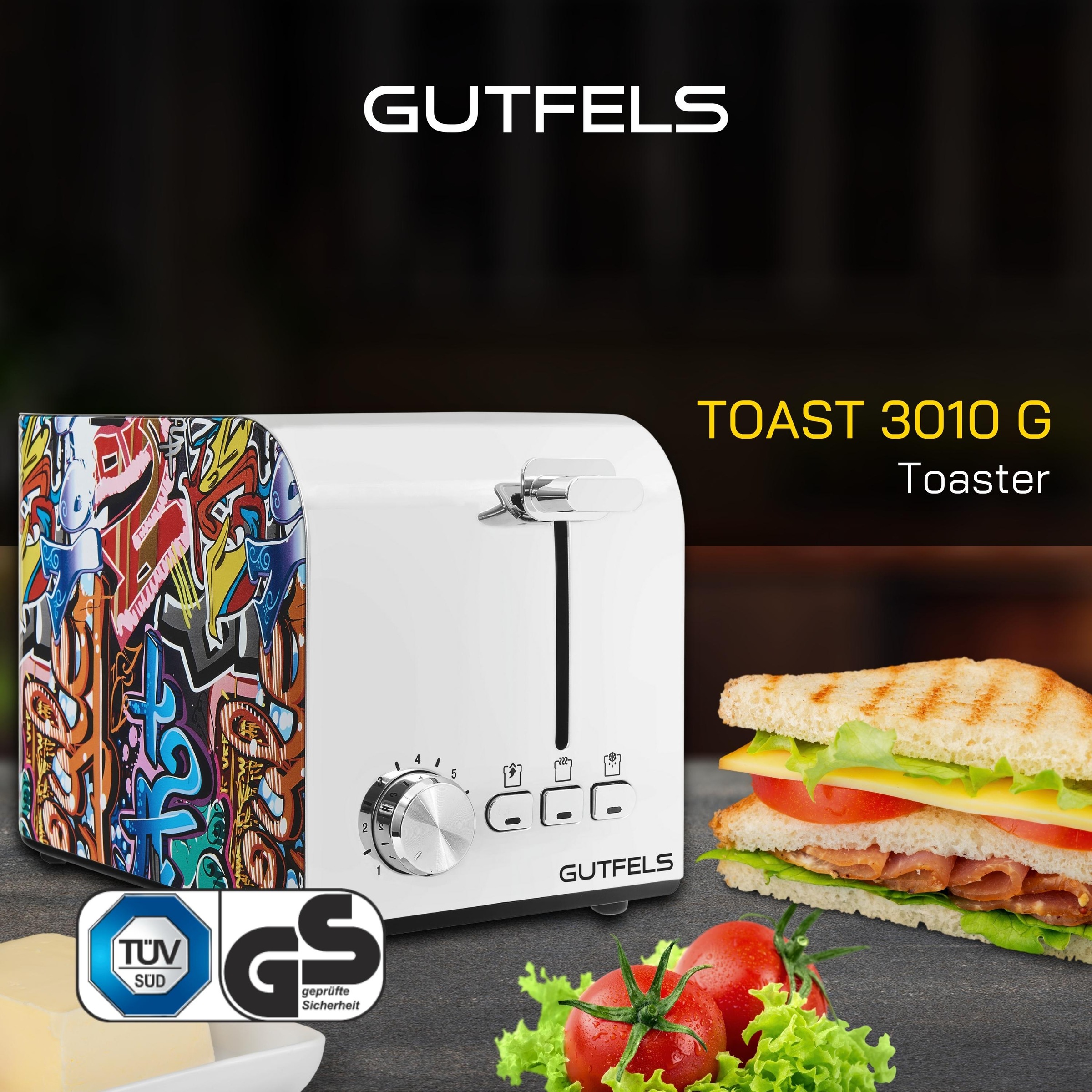 Gutfels Toaster "TOAST 3010 G" 2 kurze Schlitze 850 W 2-Scheiben-Toaster, 8 günstig online kaufen