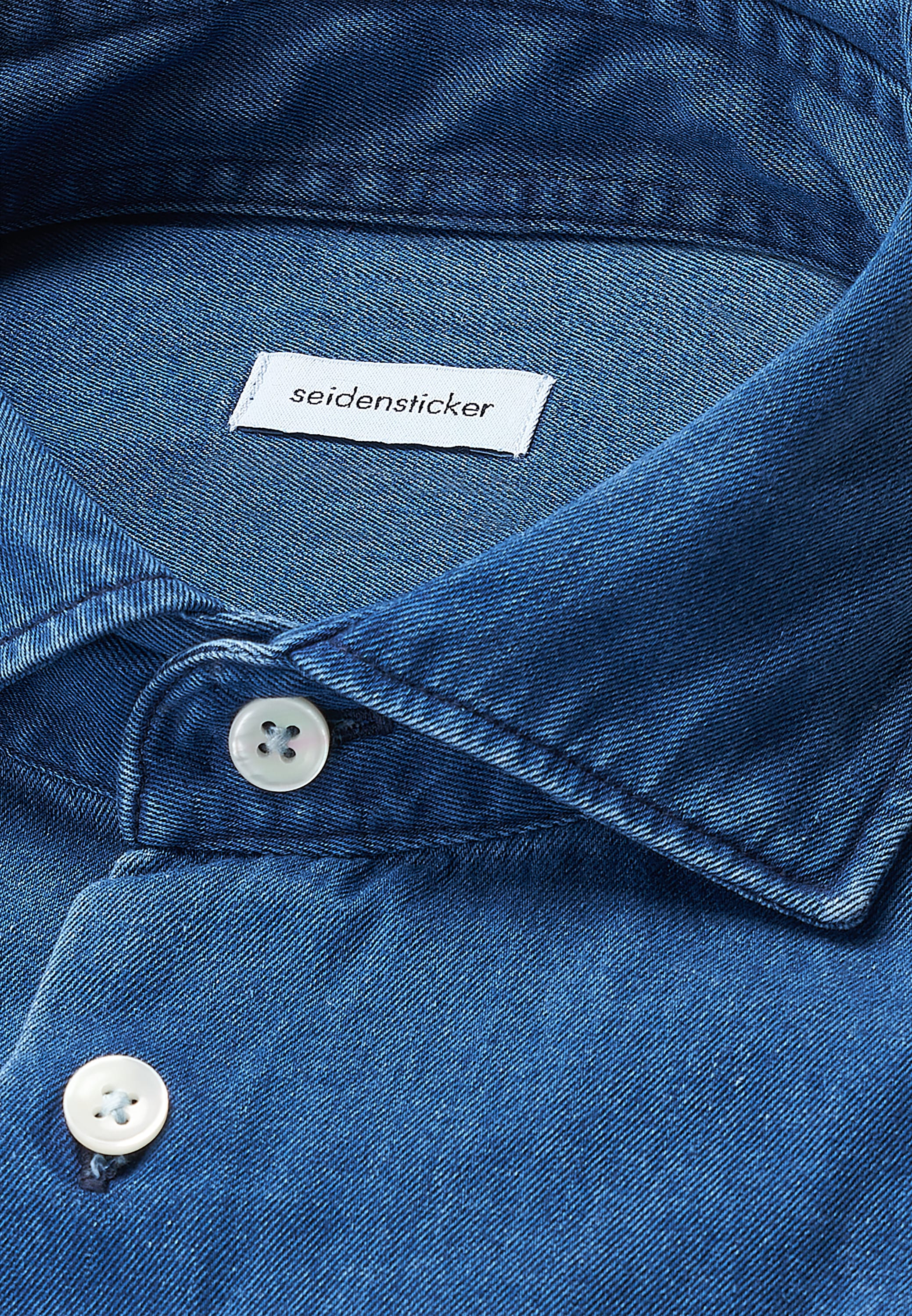 seidenstickerJeanshemd, Regular Kentkragen Denim