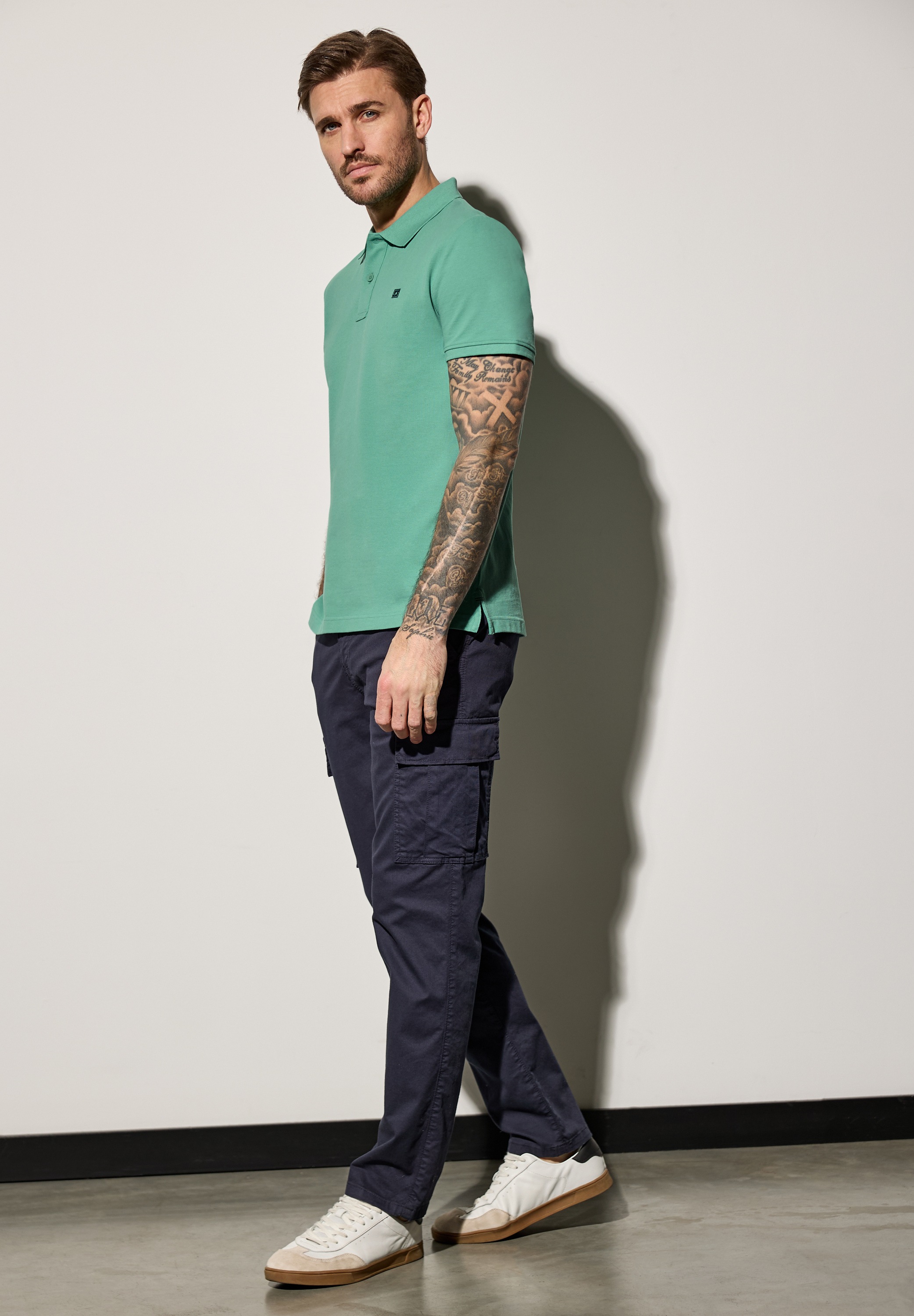 STREET ONE MEN Poloshirt, aus reiner Baumwolle
