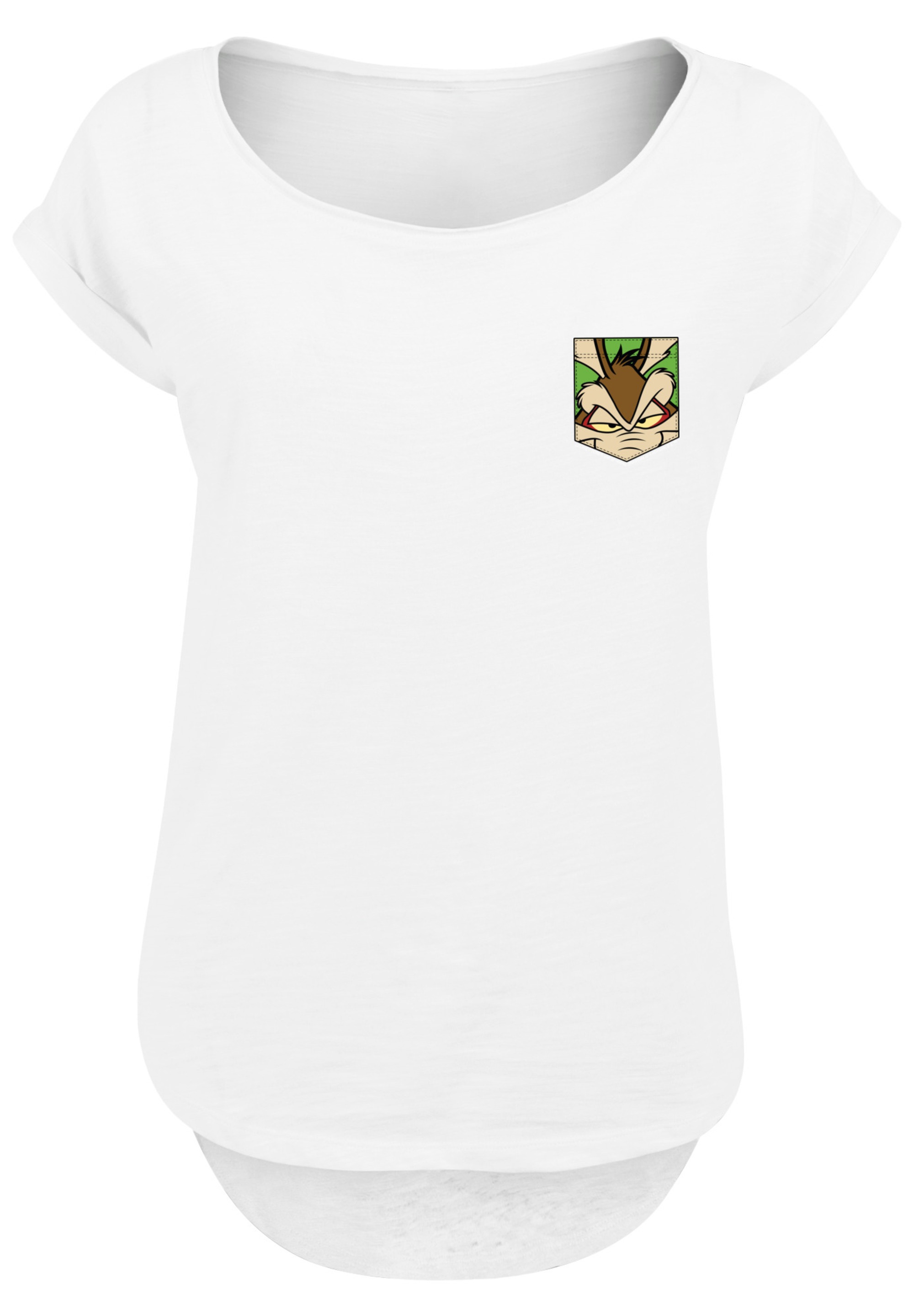 F4NT4STIC T-Shirt »Looney Tunes Face Faux Pocket«, Print