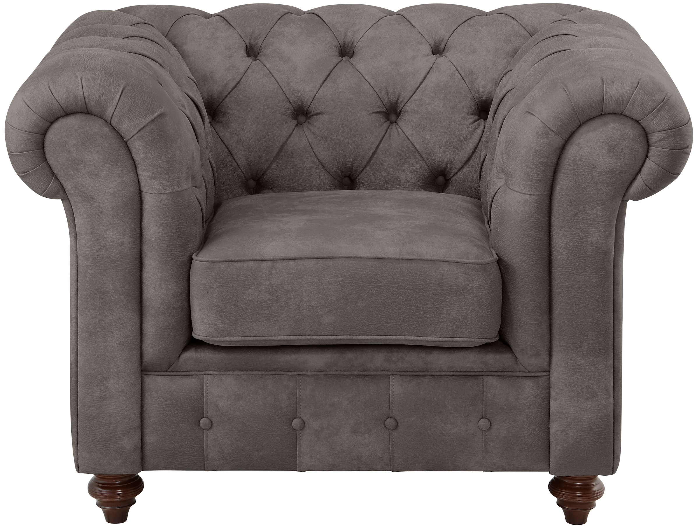 Home affaire Sessel »Chesterfield B/T/H: 105/69/74 cm«, mit hochwertiger Knopfheftung, auch in Leder