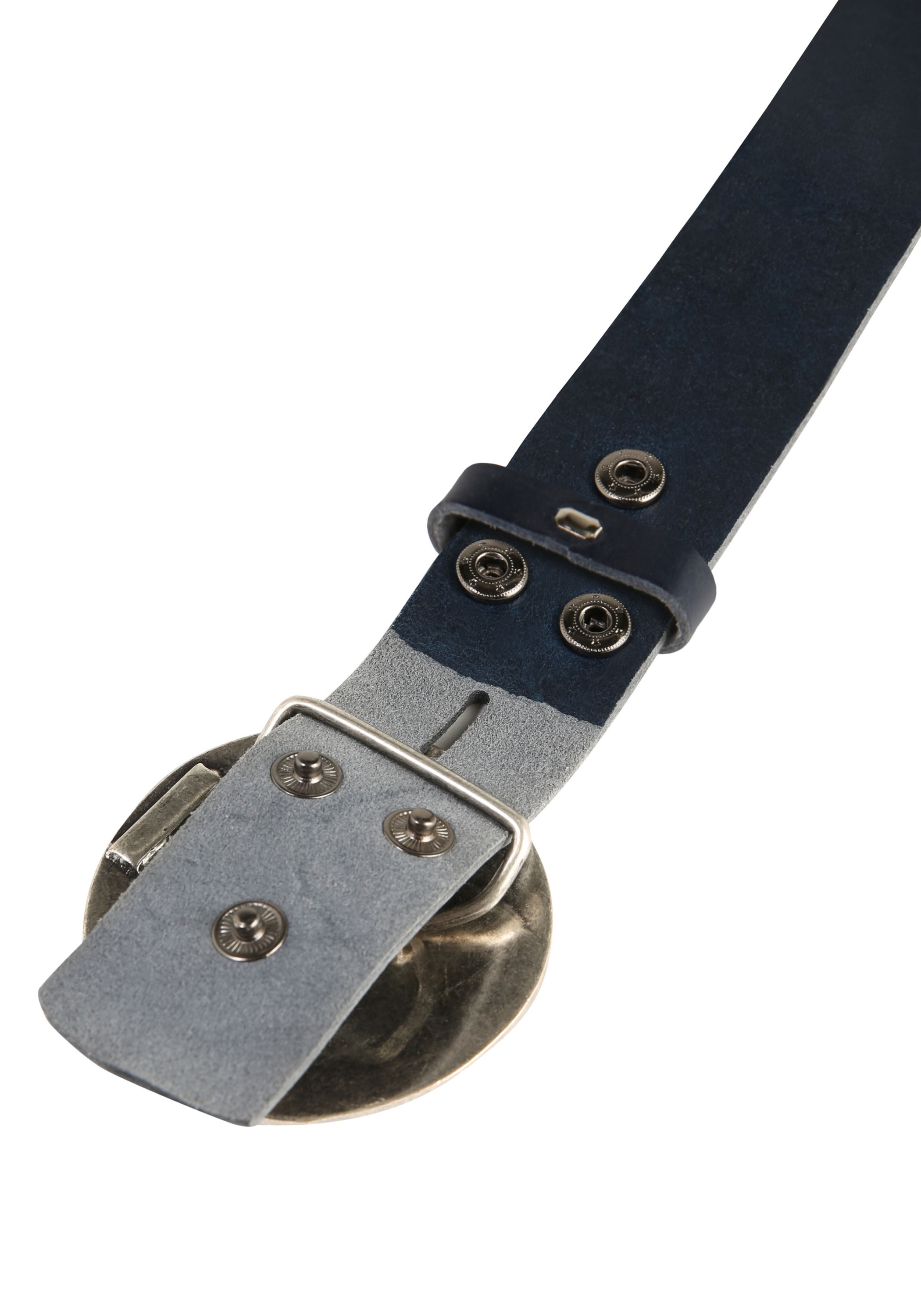 Rettungsring Gürtel Ledergürtel »»Soft Boom Navy«, mit austauschbarer Schließe »Vollmond Silber««