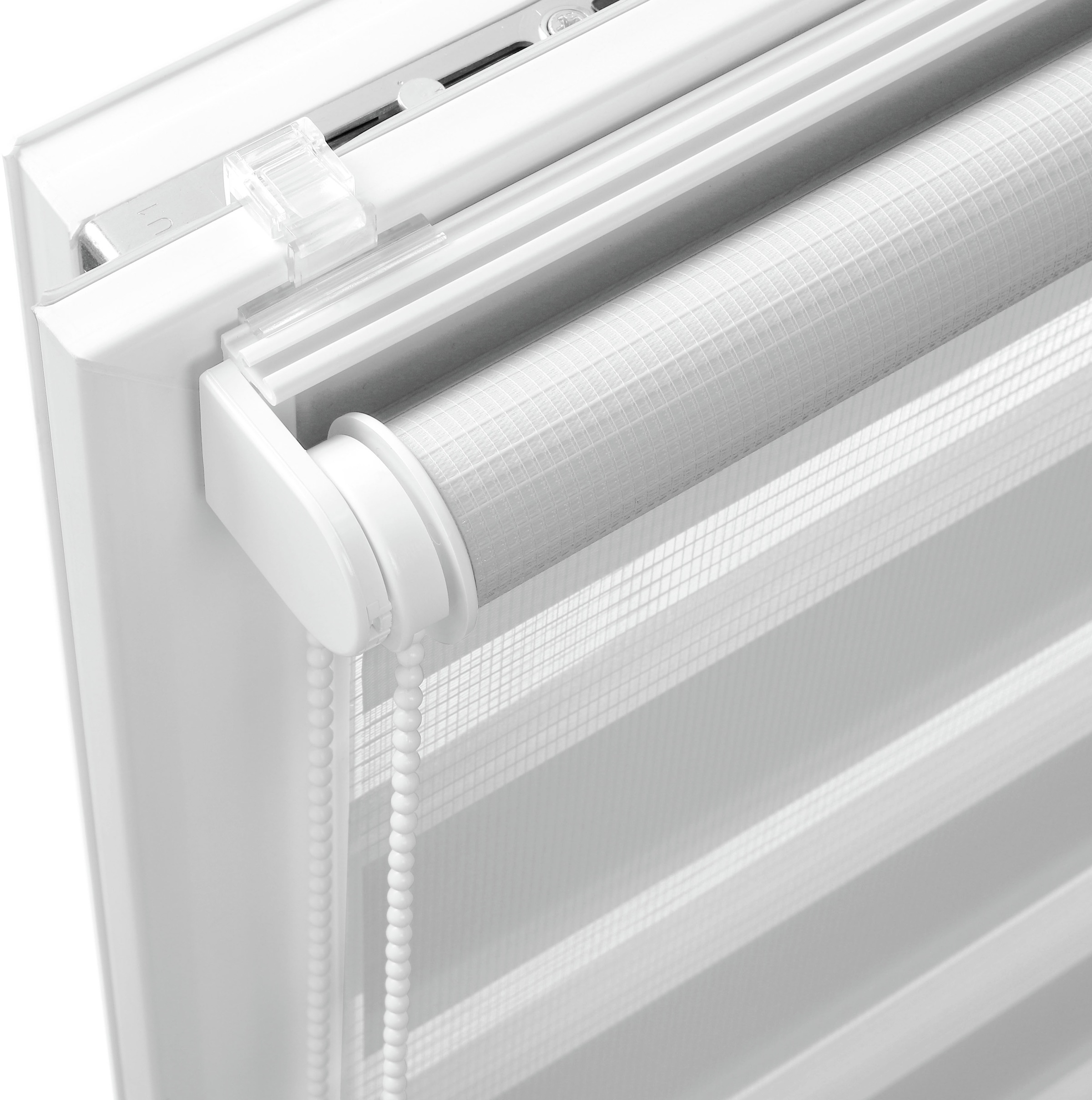 Gardinia Exklusiv Doppelrollo »EASYFIX«, transparent, Sichtschutz, mit Bohren, freihängend, Rollo vormontiert auf Montageschiene