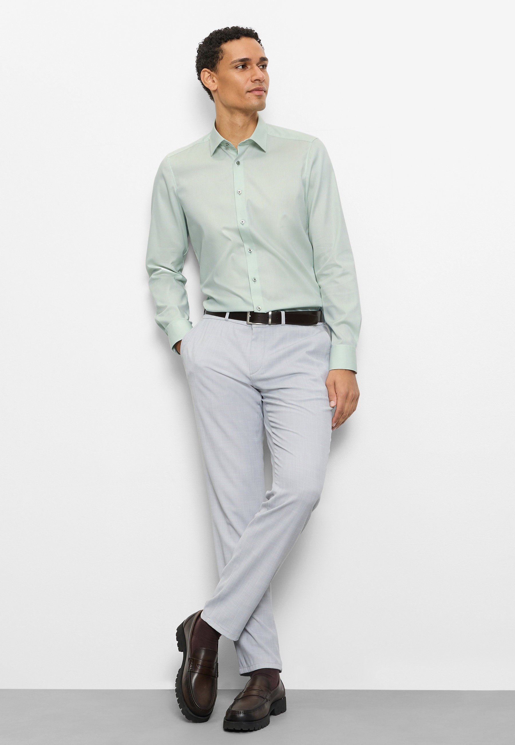 OLYMP Level Five Body Fit Dress Shirt Light Green 40 2