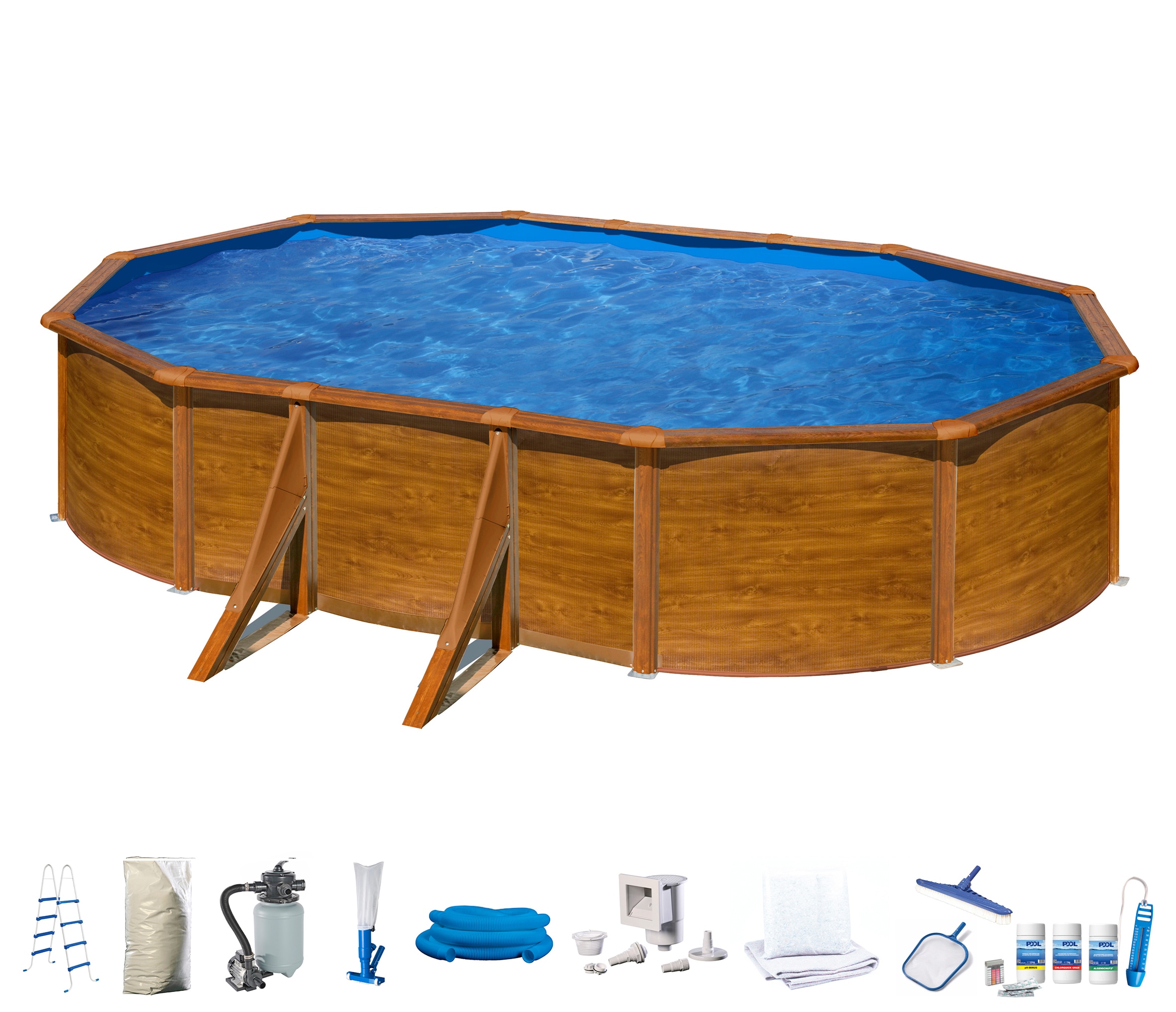 my POOL BWT Ovalpool in moderner Holzoptik, Höhe 120 cm, verschiedene Größe günstig online kaufen