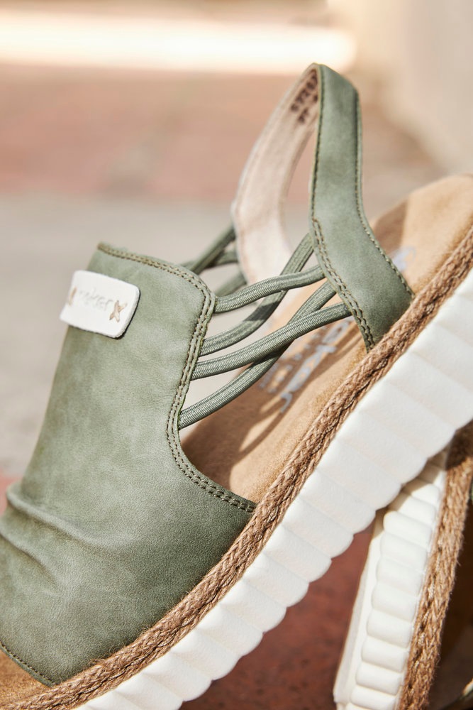 Thumbnail - Rieker Plateausandale, Keilsandalette, Sommerschuh mit Juterahmen an der Laufsohle