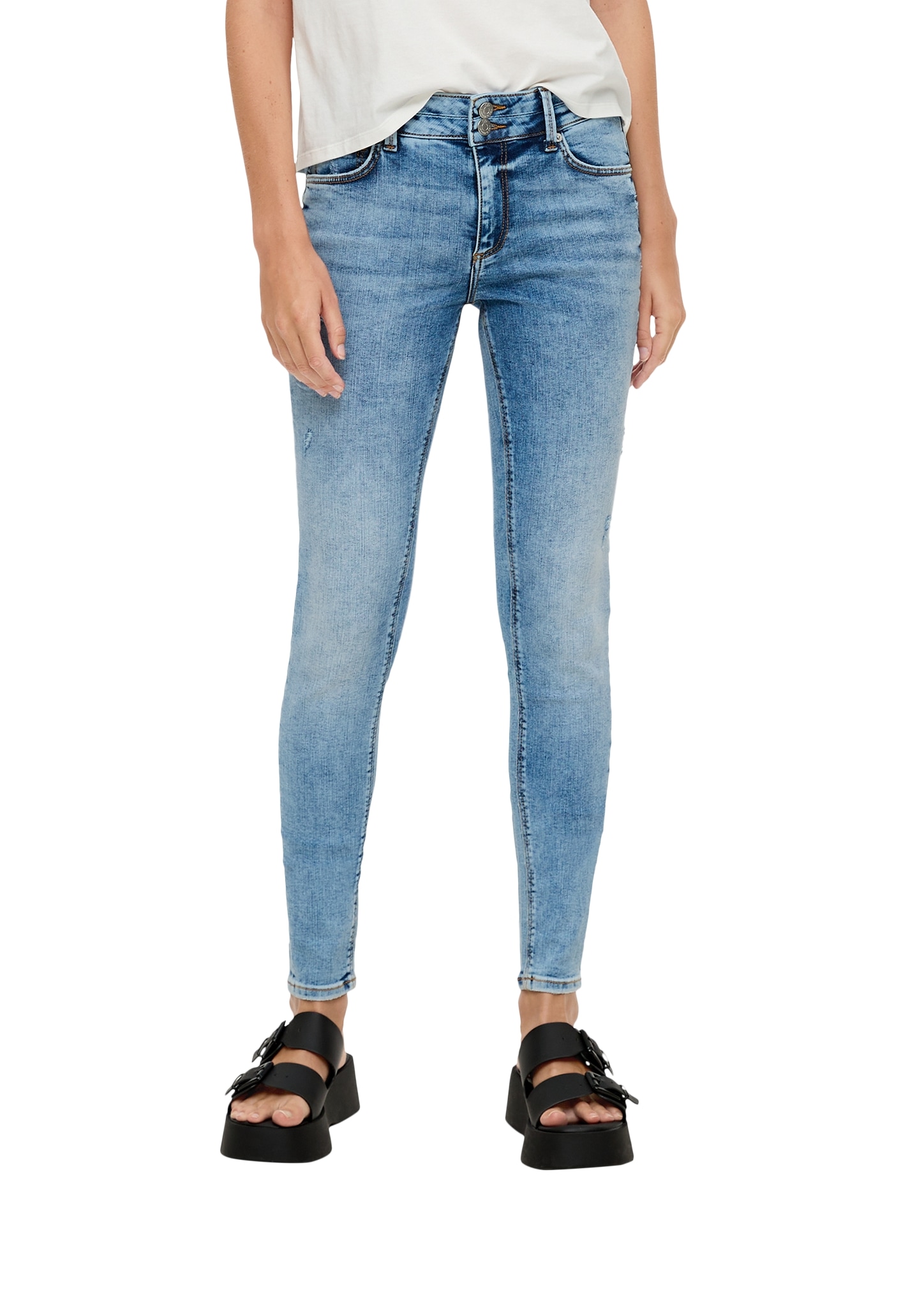Skinny-fit-Jeans, in hellblauer Waschung