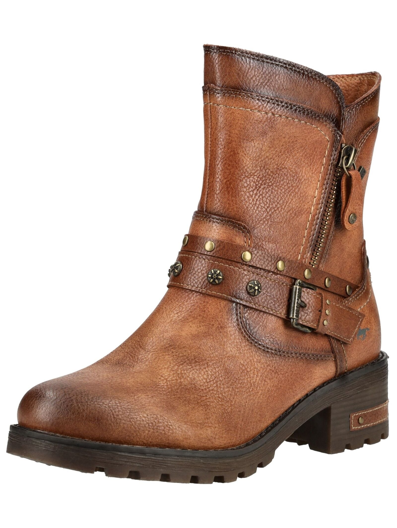 Mustang Shoes Bikerboots "Mustang Shoes Stiefelette Lederimitat" günstig online kaufen