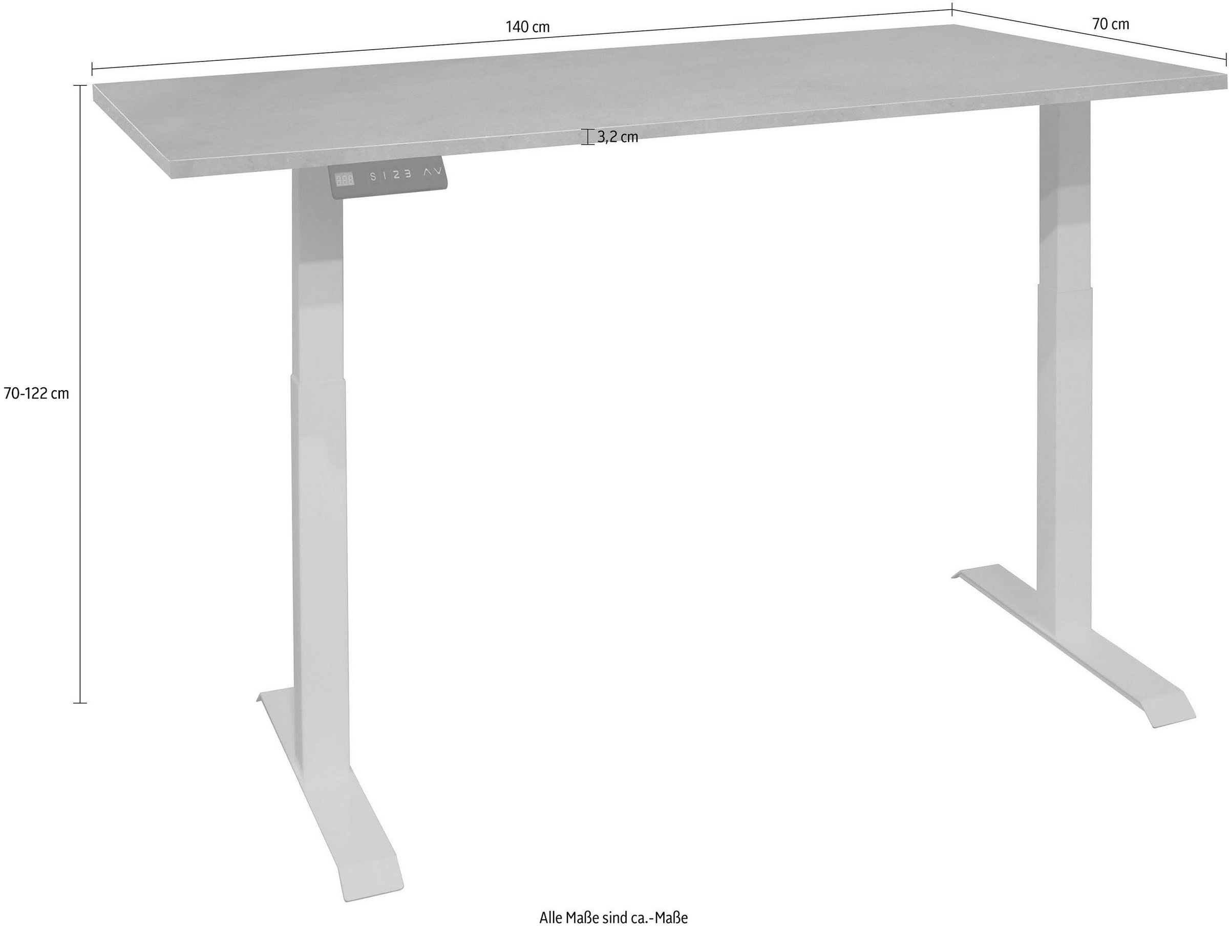 Mäusbacher Schreibtisch »Big System Office«, Breite 140 cm, elektrisch höhenverstellbar