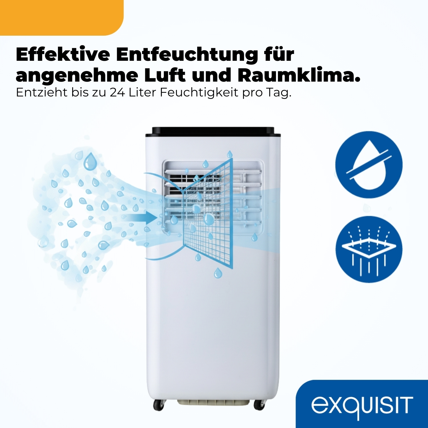 exquisit 4-in-1-Klimagerät »CM 30900 we, für Räume bis zu 18m²« Ganzjähriger Komfort mit Kühlen, Heizen, Entfeuchten und Lüften