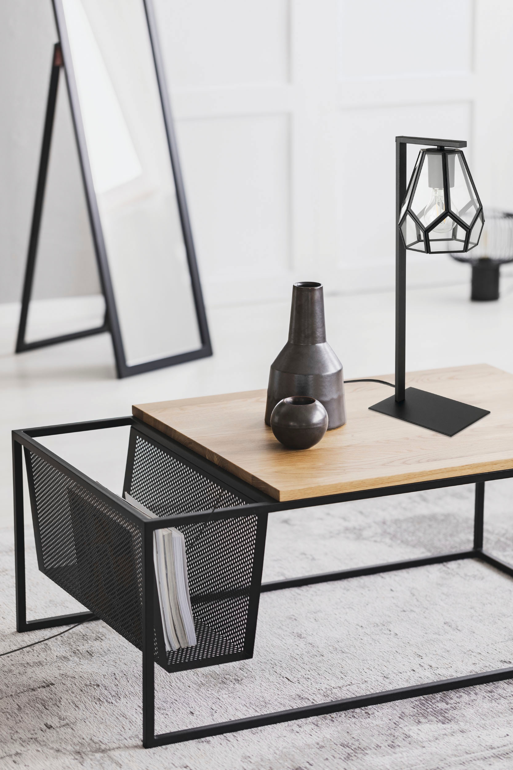 EGLO Tischleuchte »MARDYKE«, Tischleuchte in schwarz aus Stahl - exkl. E27  - 40W | BAUR