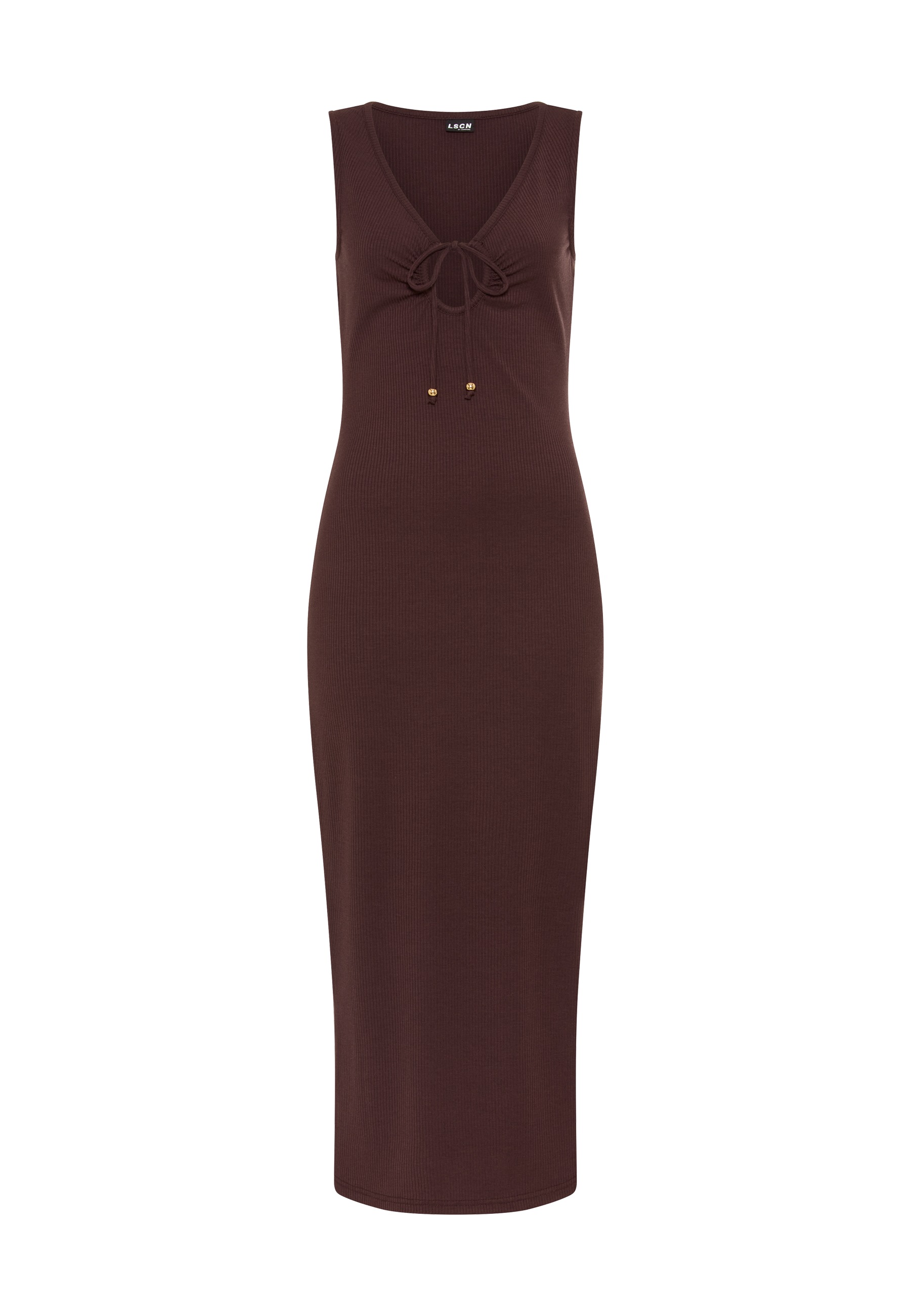 LSCN by LASCANA Maxikleid Ohne Taschen aus weicher Rippware mit Cut-out-Detail, Rippkleid