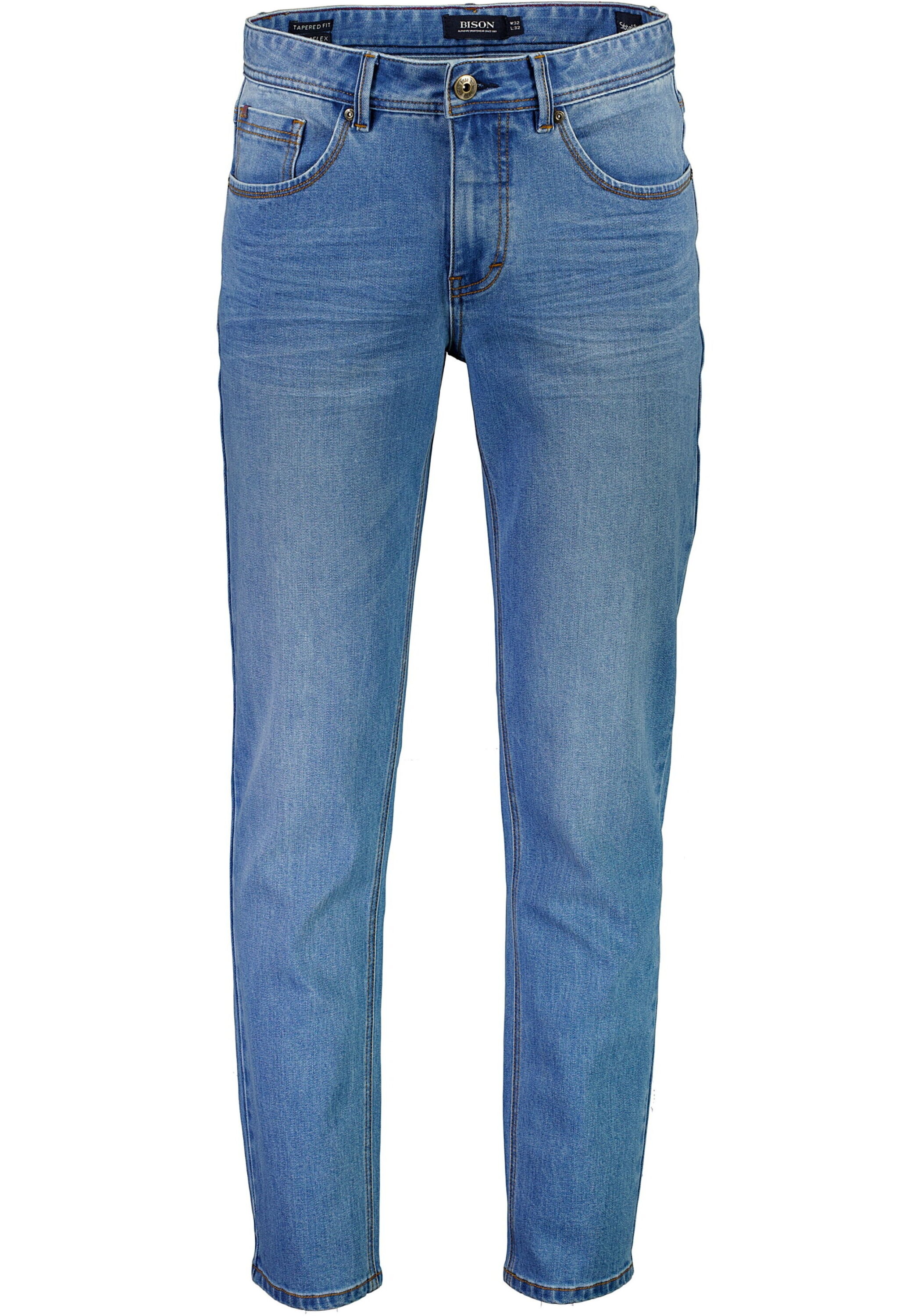 Bison Tapered Fit 5-Pocket Jeans Blue 38/36 3