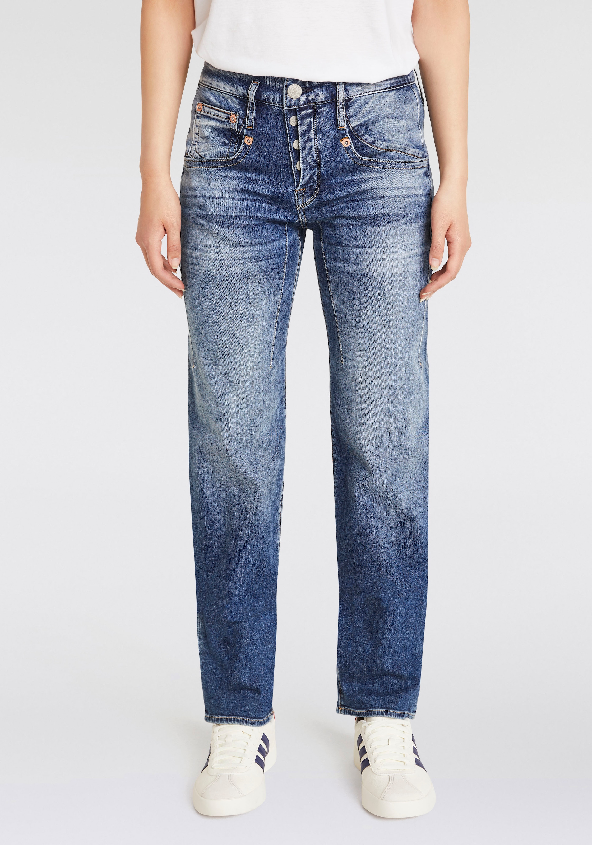 Herrlicher Boyfriend-Jeans "Shyra Tap Long Recycled Denim Light"