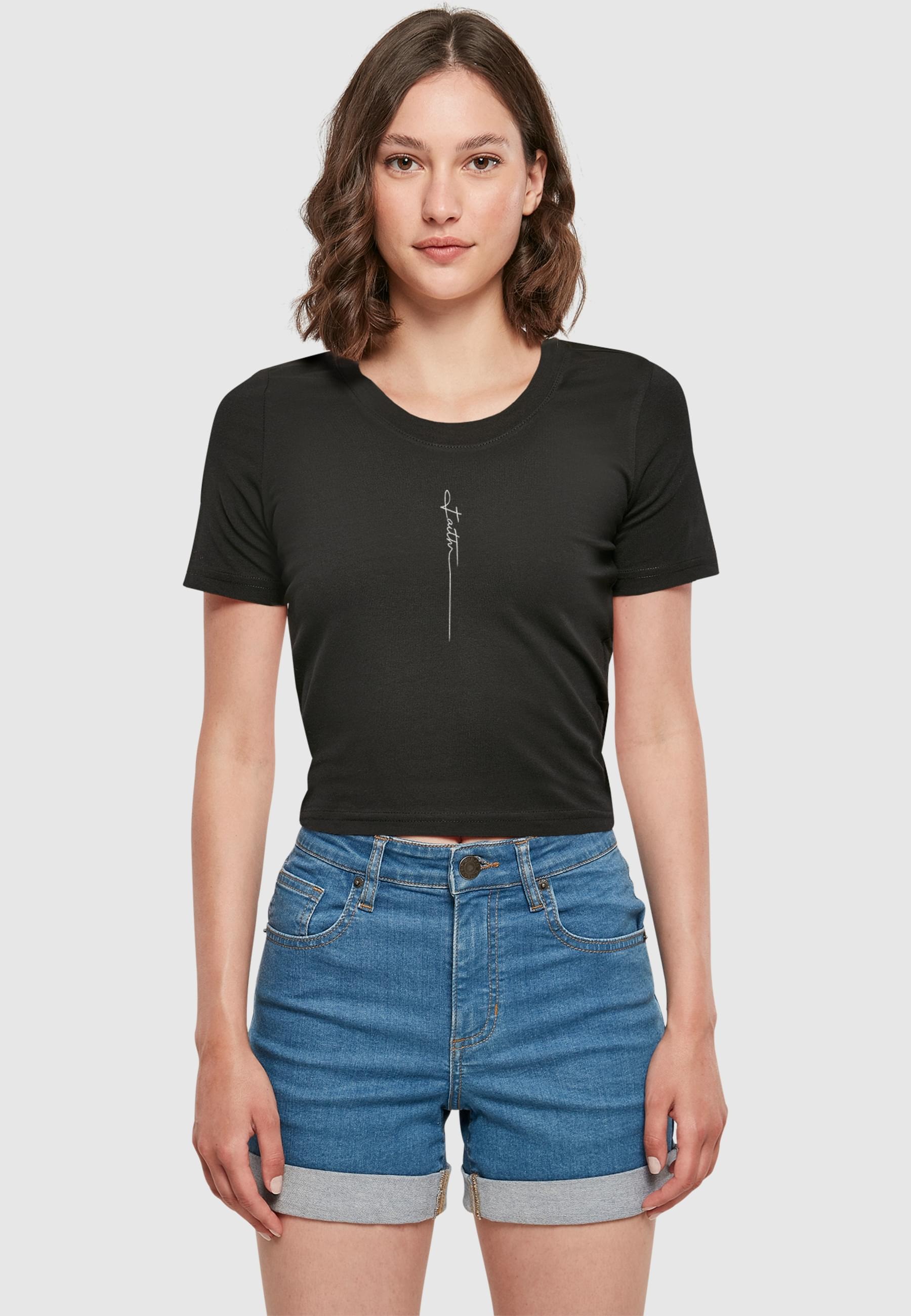 Merchcode T-Shirt »Merchcode Ladies Faith Cropped Tee«, (1 tlg.)