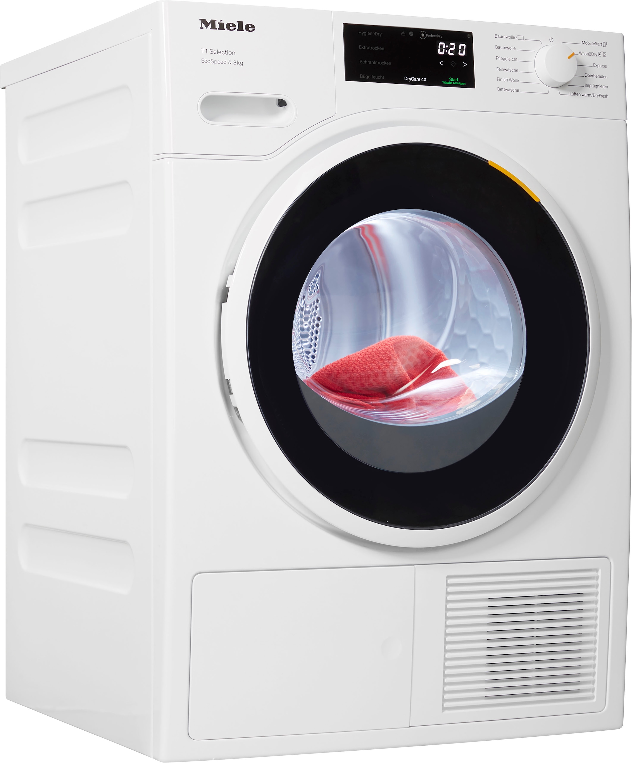 Miele Wärmepumpentrockner »TSF763WP«, 8 kg, DryCare40 trocknet fast alle  Textilien die bei 40 °C waschbar sind auf Raten | BAUR