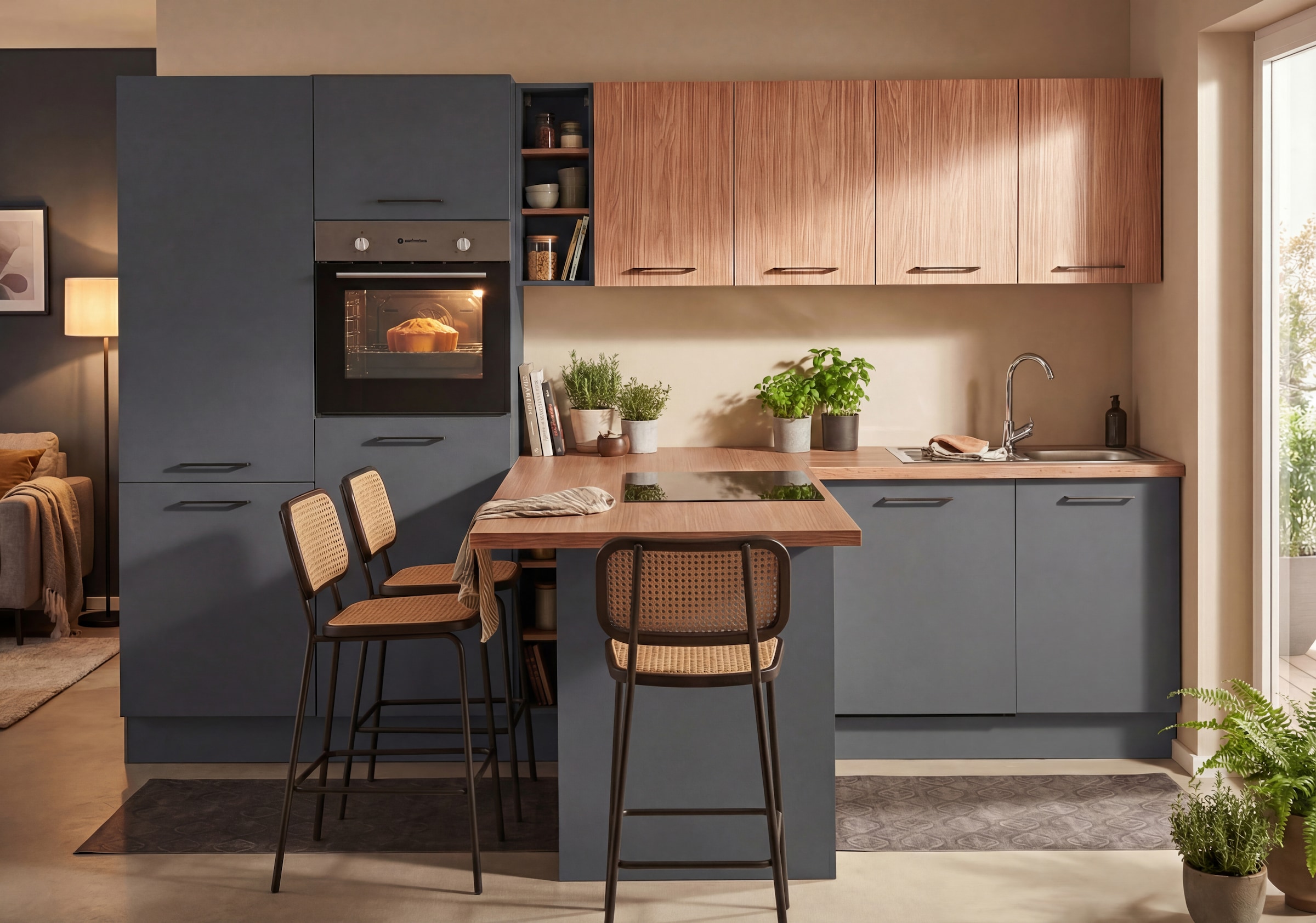 BASIC by Balculina Küchenzeile »Girona B/H/T 325x211x200 cm« Breite 325cm, wahlweise mit E-Geräte, Softclose