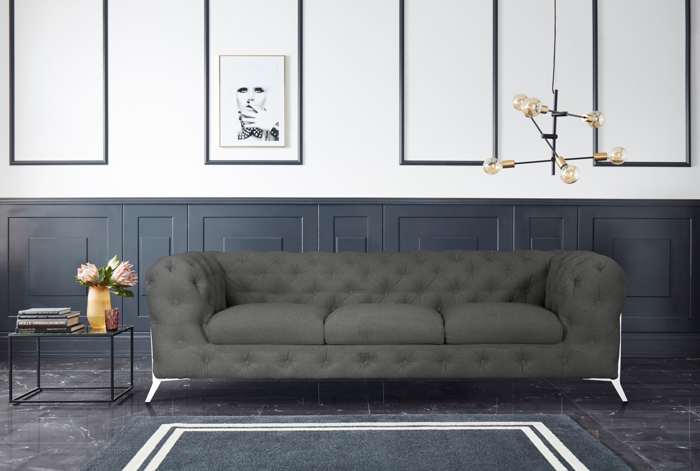 Home affaire Chesterfield-Sofa "Amaury" aufwändige Knopfheftung, moderne Ch günstig online kaufen
