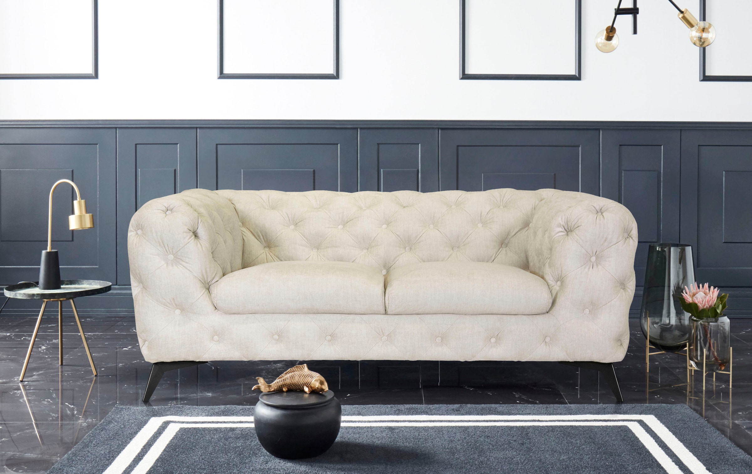 Home affaire Chesterfield-Sofa "Glynis" aufwändige Knopfheftung, moderne Ch günstig online kaufen
