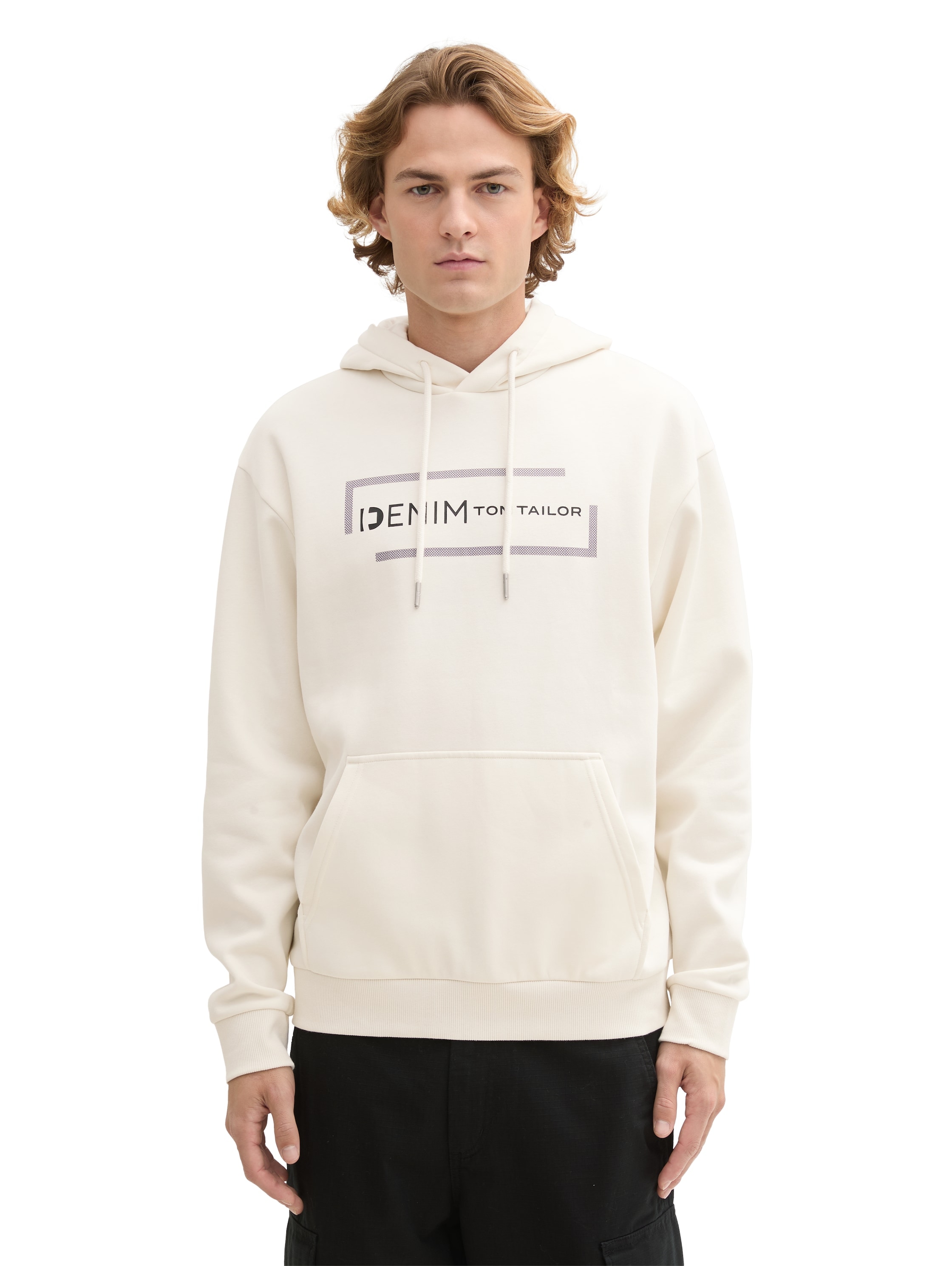 TOM TAILOR Denim Hoodie, mit großem Logoprint