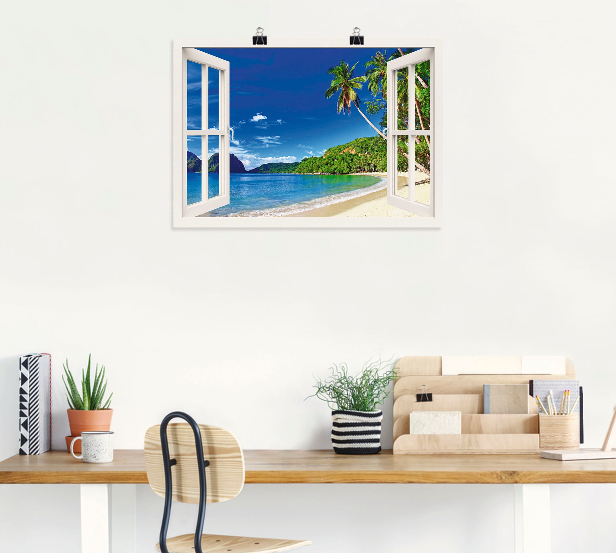 Artland Wandbild "Fensterblick Paradies", Fensterblick, (1 St.), als Alubil günstig online kaufen