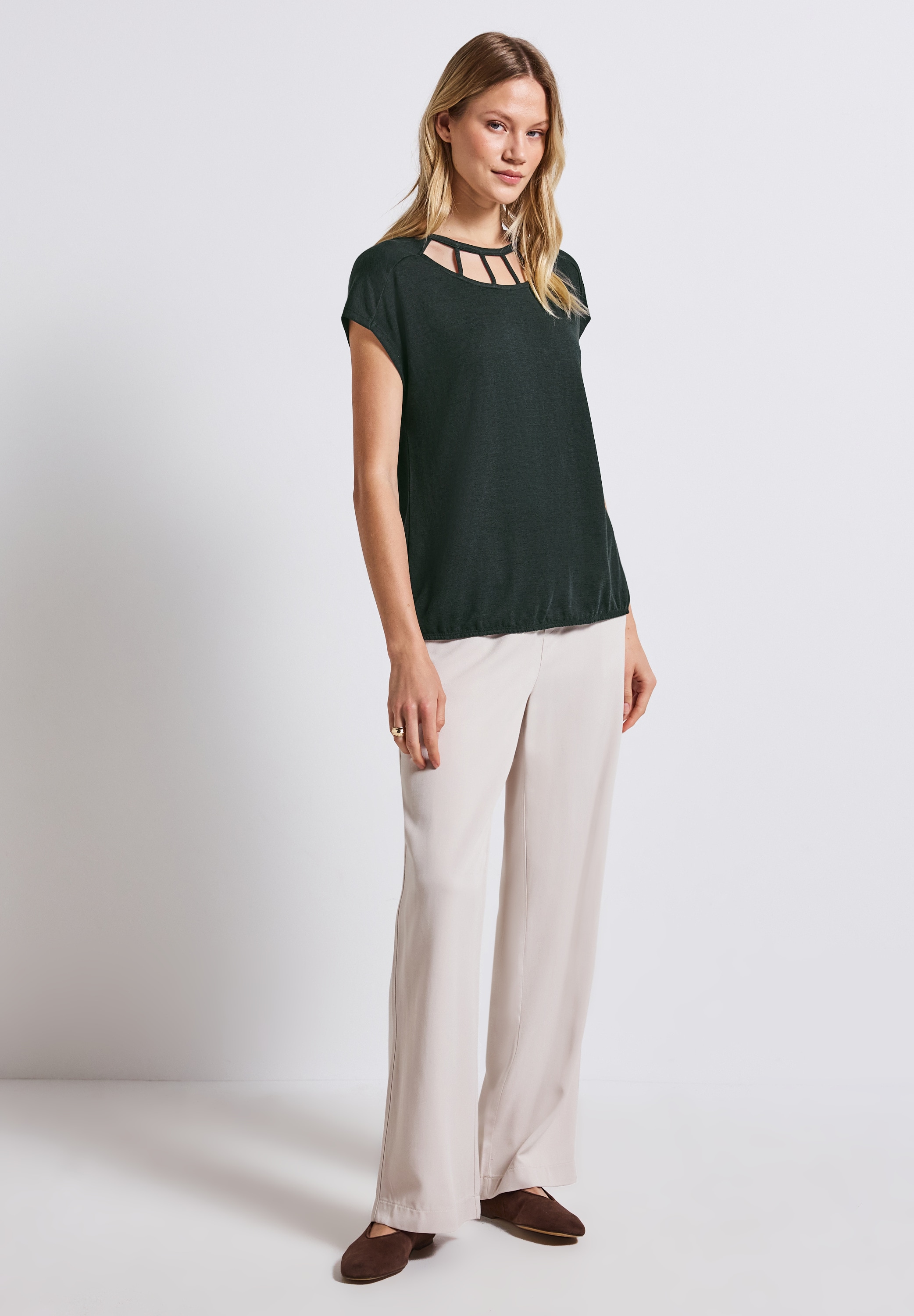 STREET ONE T-Shirt, aus elastischem Materialmix