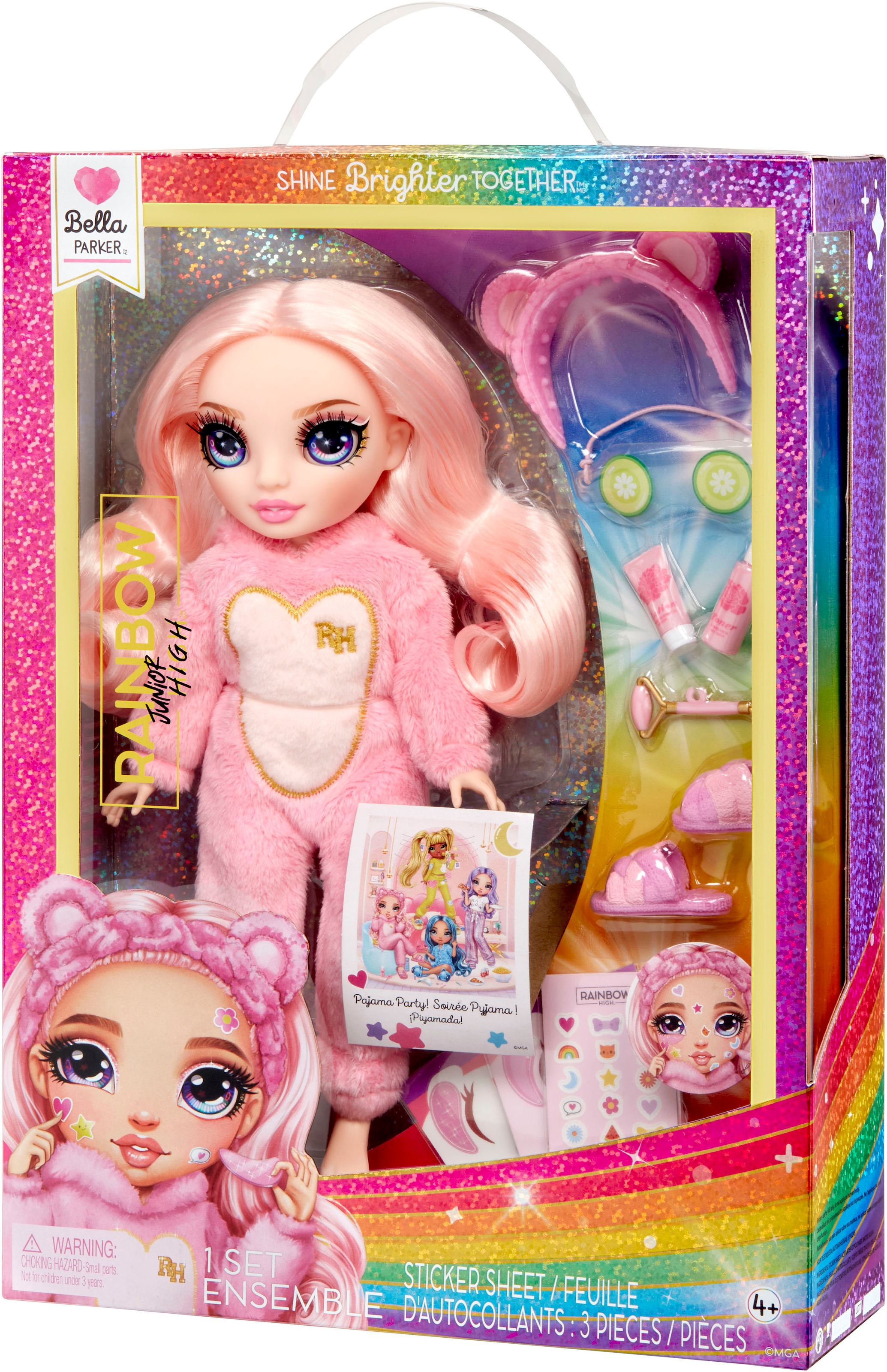 RAINBOW HIGH Anziehpuppe »Junior High PJ Party Fashion Doll Bella (Pink)«