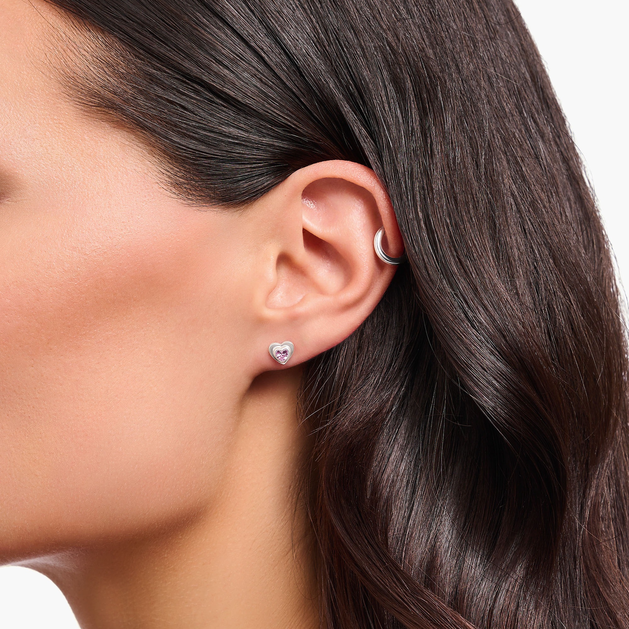 THOMAS SABO Paar Ohrstecker »Herz mit pinkfarbenem Zirkonia, H2271-414-9, H2271-643-9«, mit Zirkonia (synth.)
