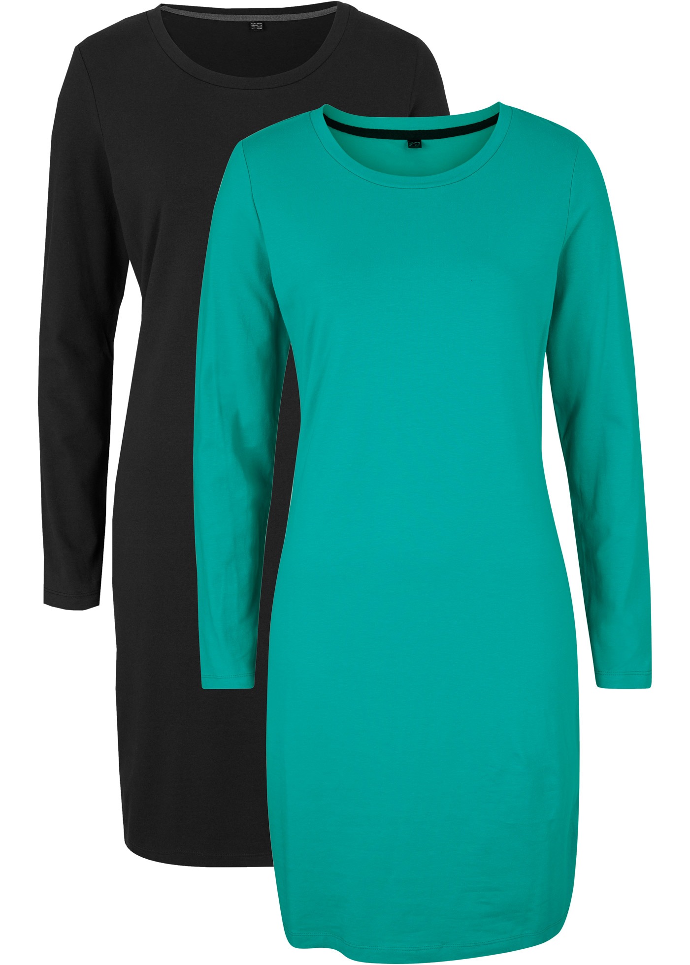 bonprix Jerseykleid "Figurbetontes Jerseykleid (2er Pack)" Packung, 2, 2 St günstig online kaufen